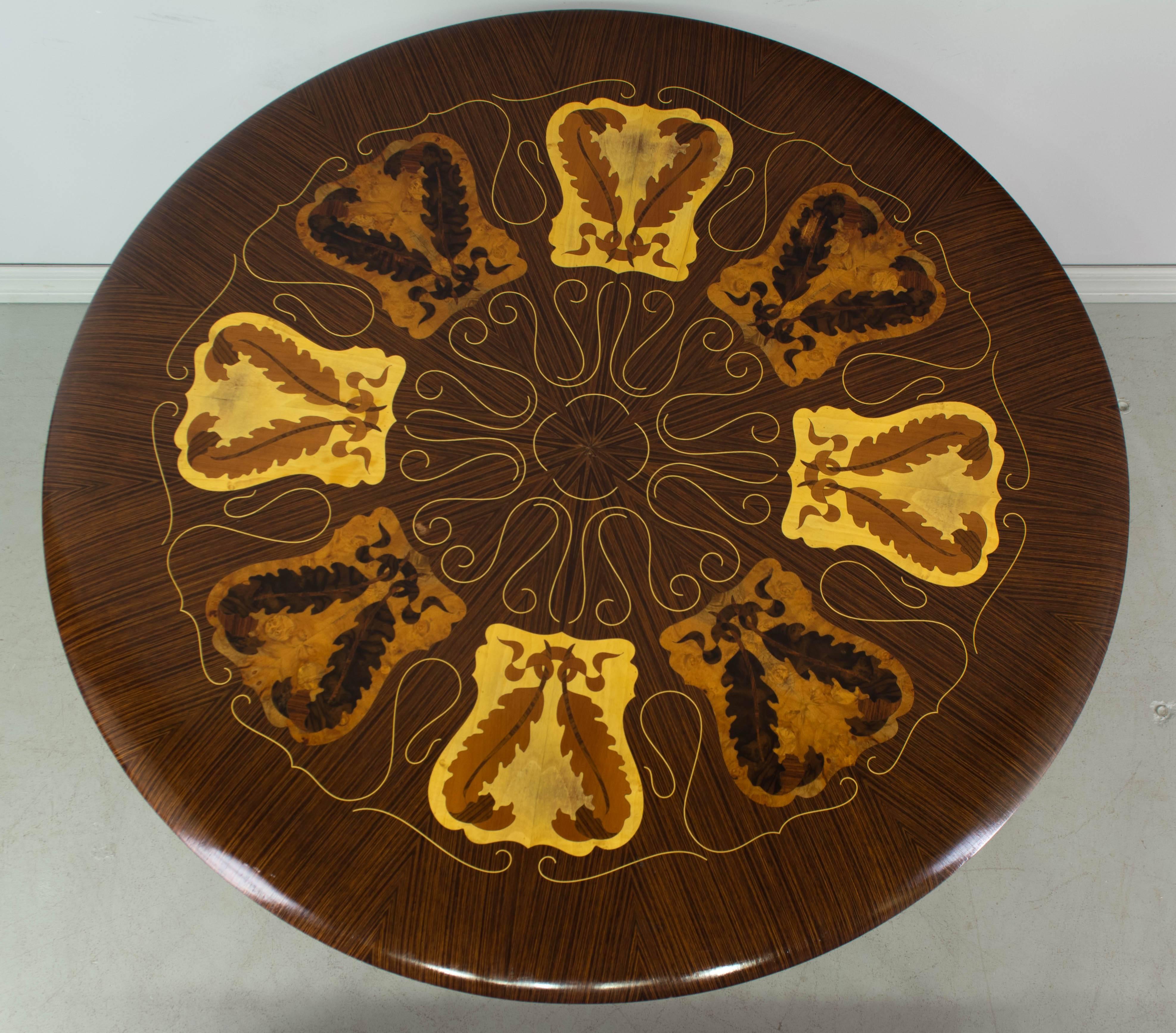 Italian Brass Marquetry Top Table 3