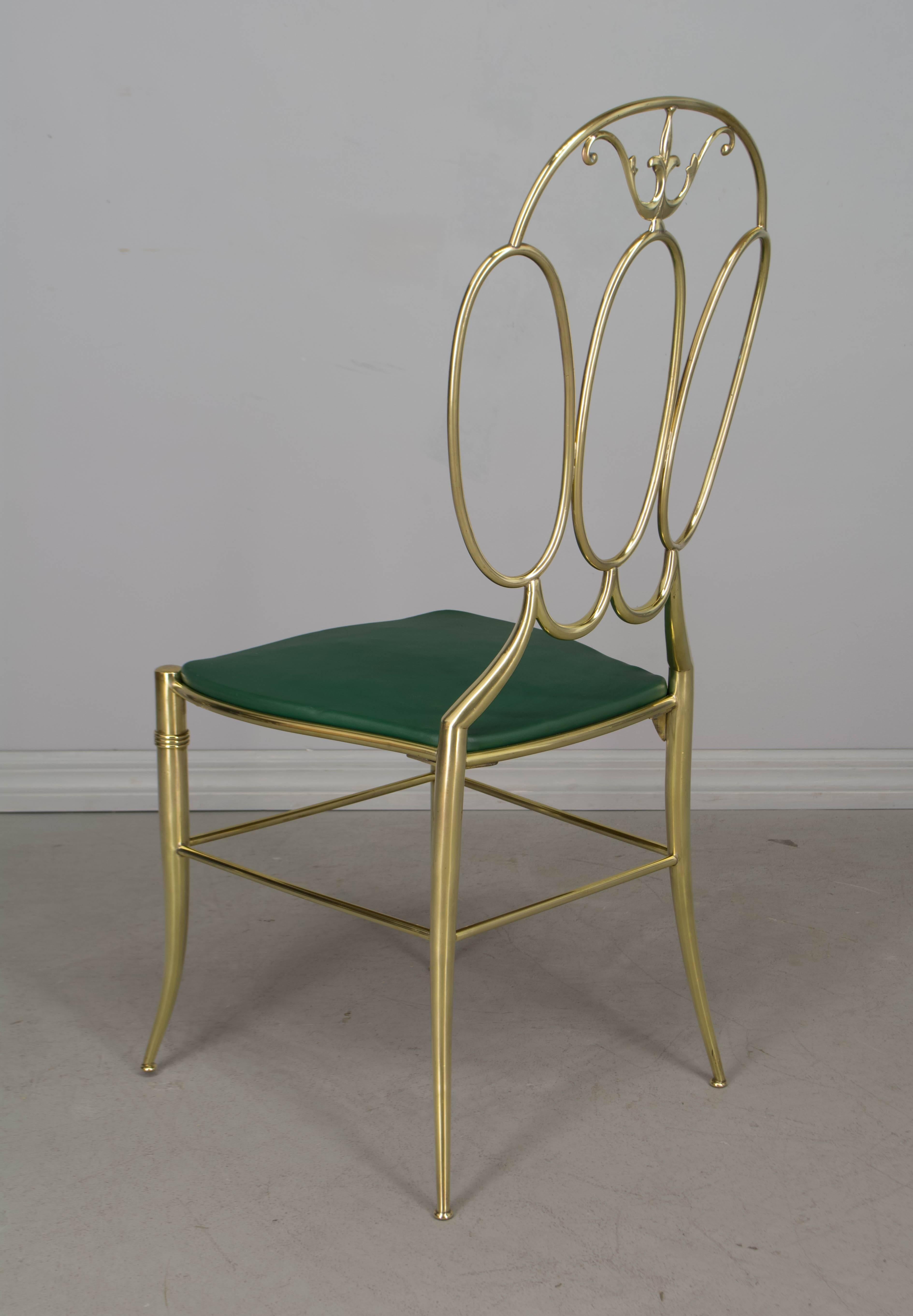 Set of Four Chiavari Brass Chairs 1