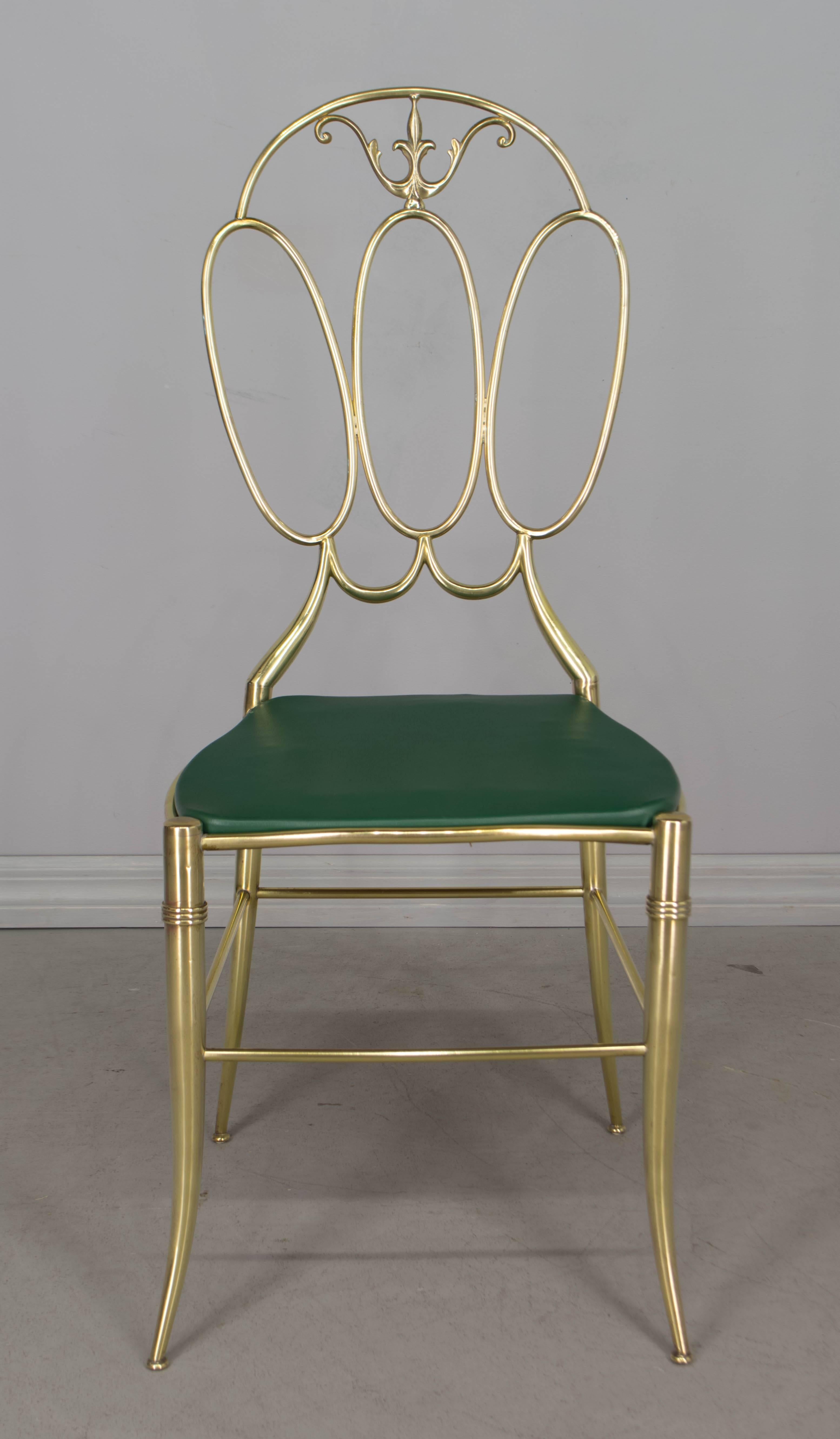 Set of Four Chiavari Brass Chairs In Excellent Condition In Winter Park, FL