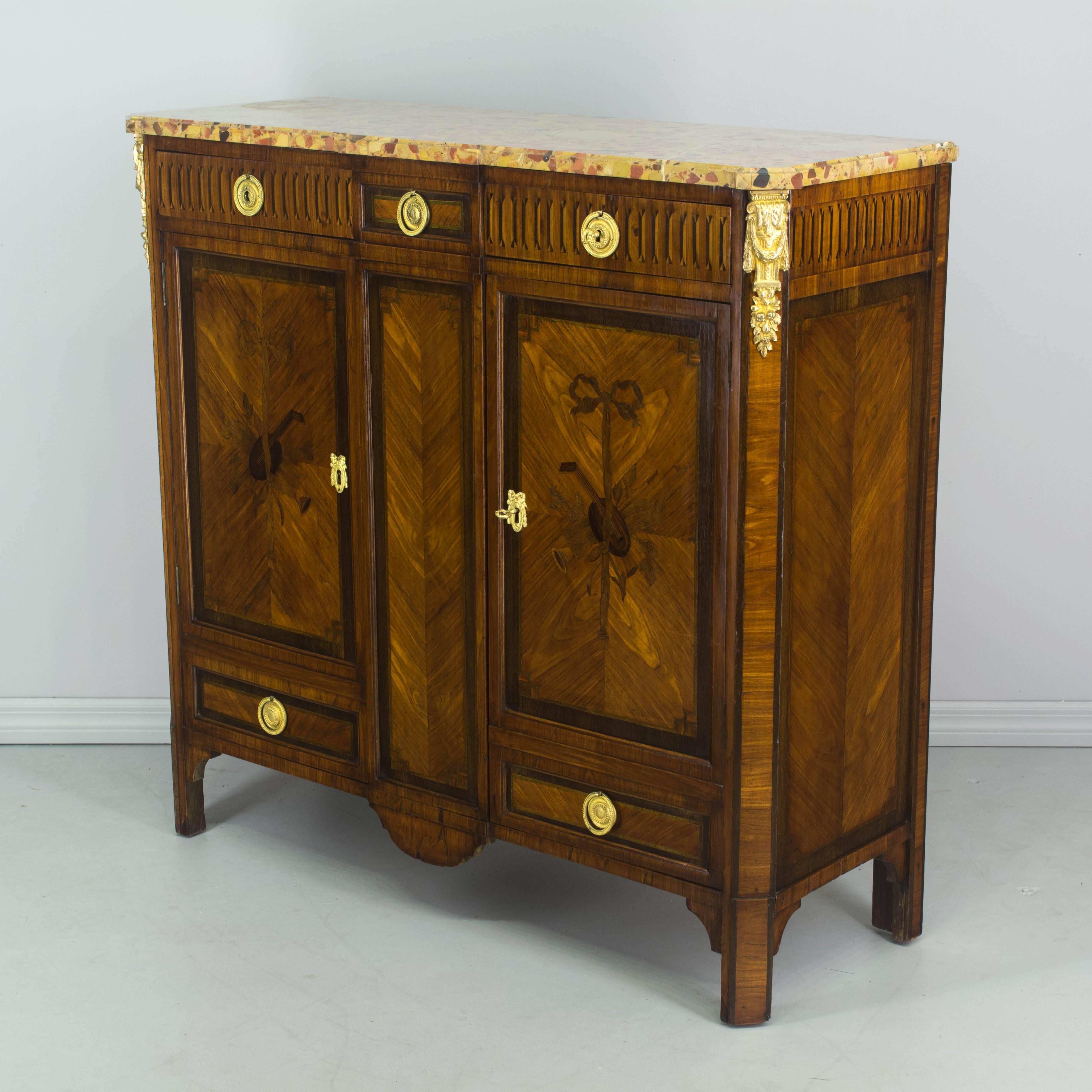 French 19th Century Louis XVI Style Marquetry Buffet