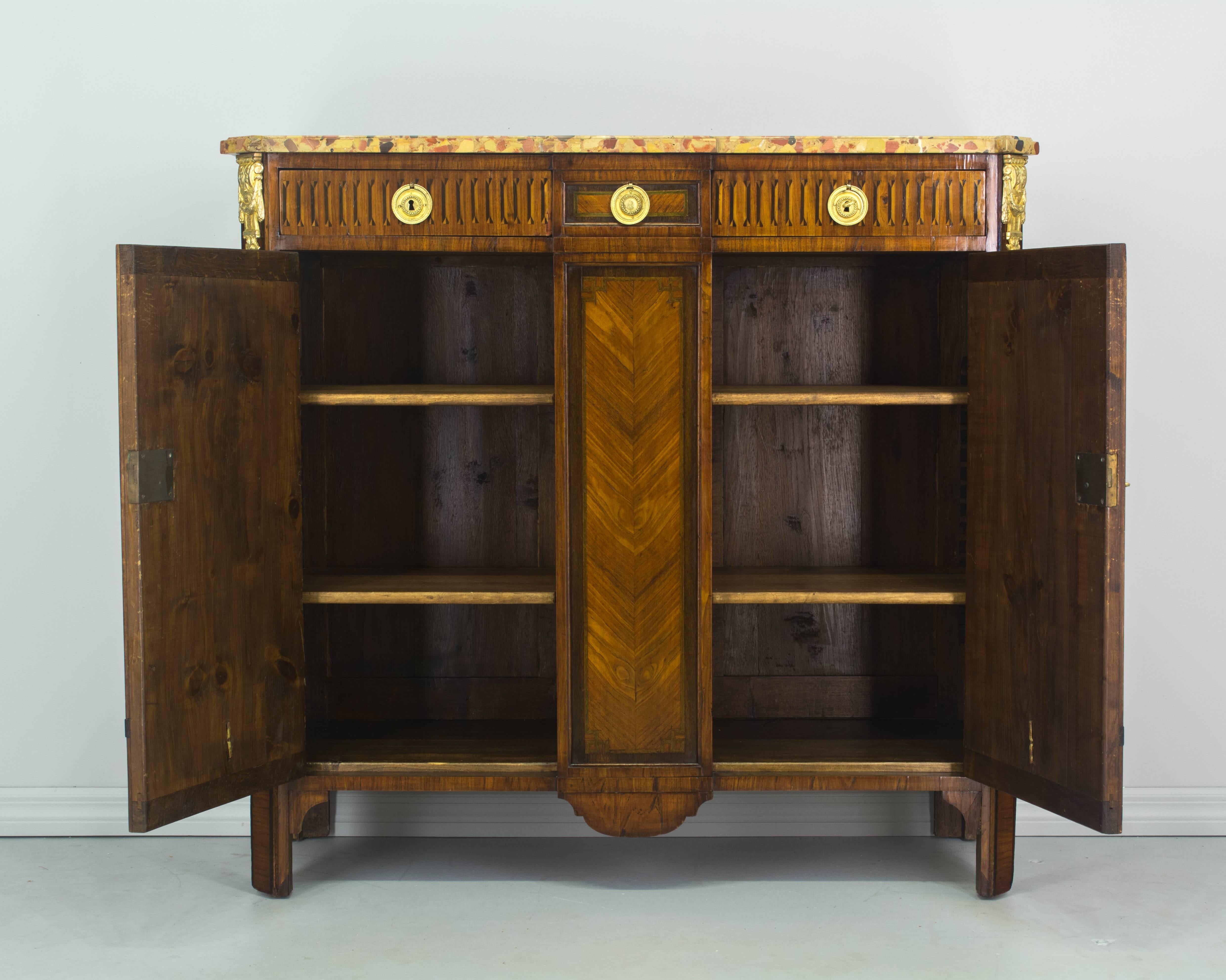 19th Century Louis XVI Style Marquetry Buffet In Excellent Condition In Winter Park, FL