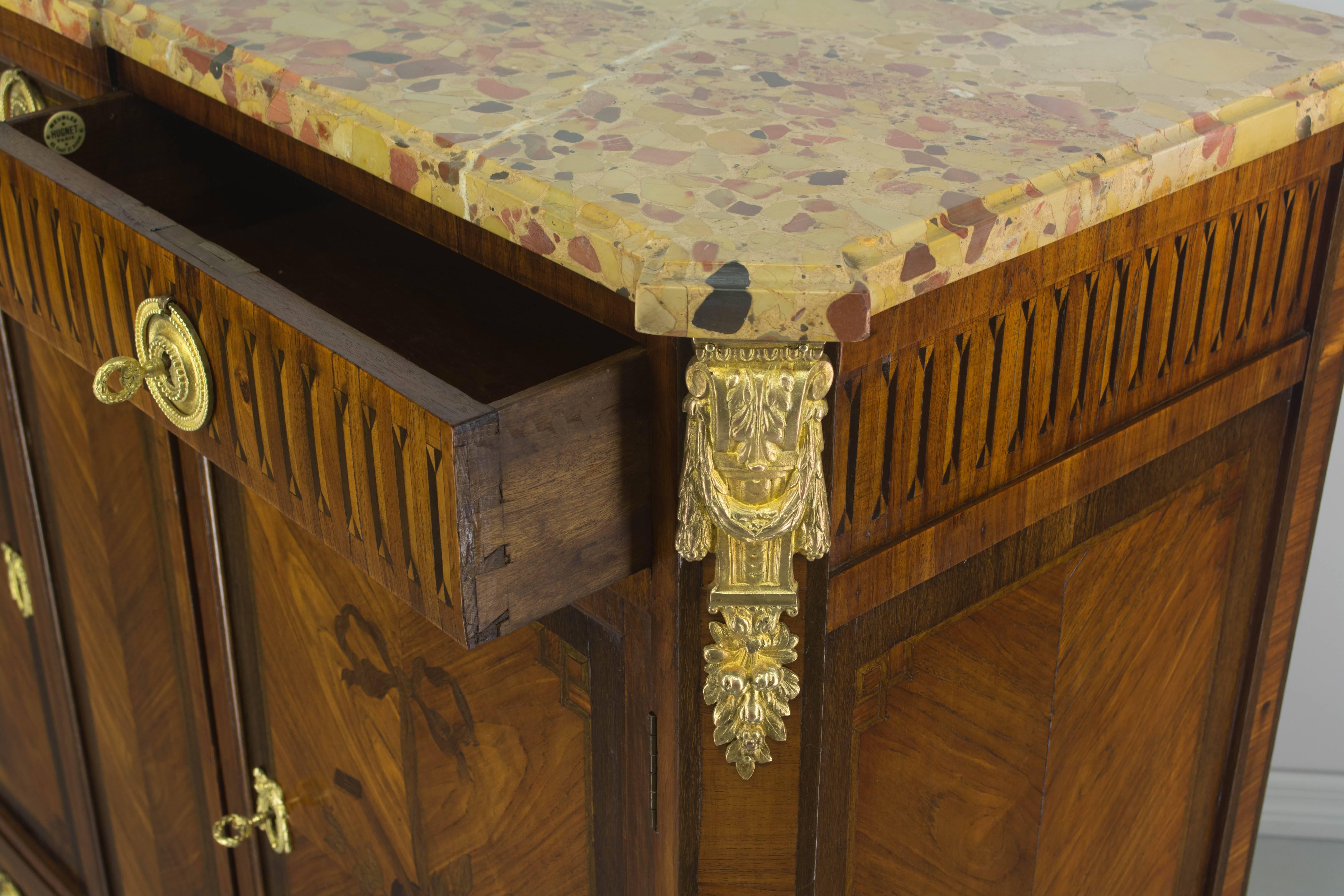 19th Century Louis XVI Style Marquetry Buffet 3