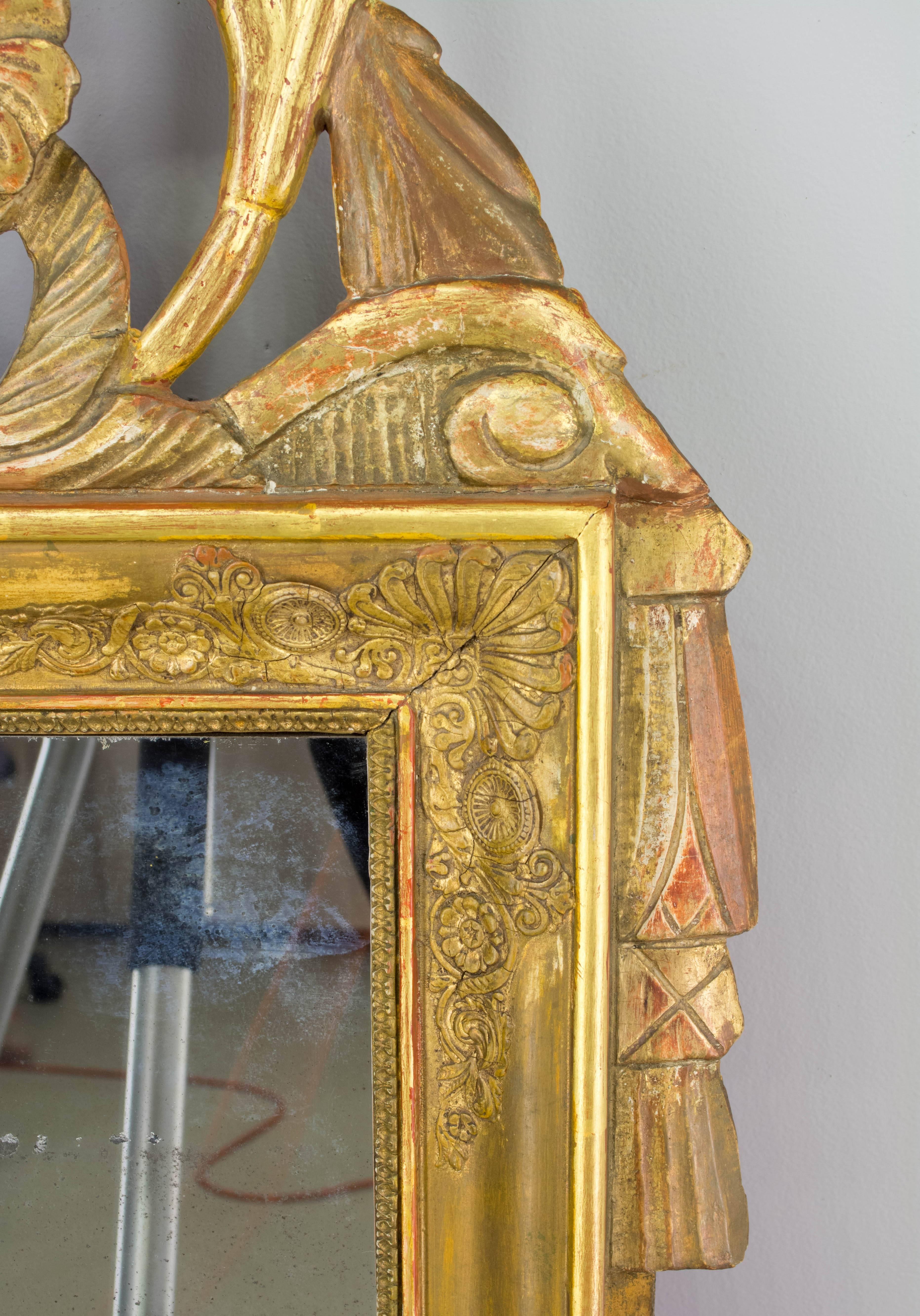 19th Century Louis XVI Style Bridal Mirror In Good Condition In Winter Park, FL