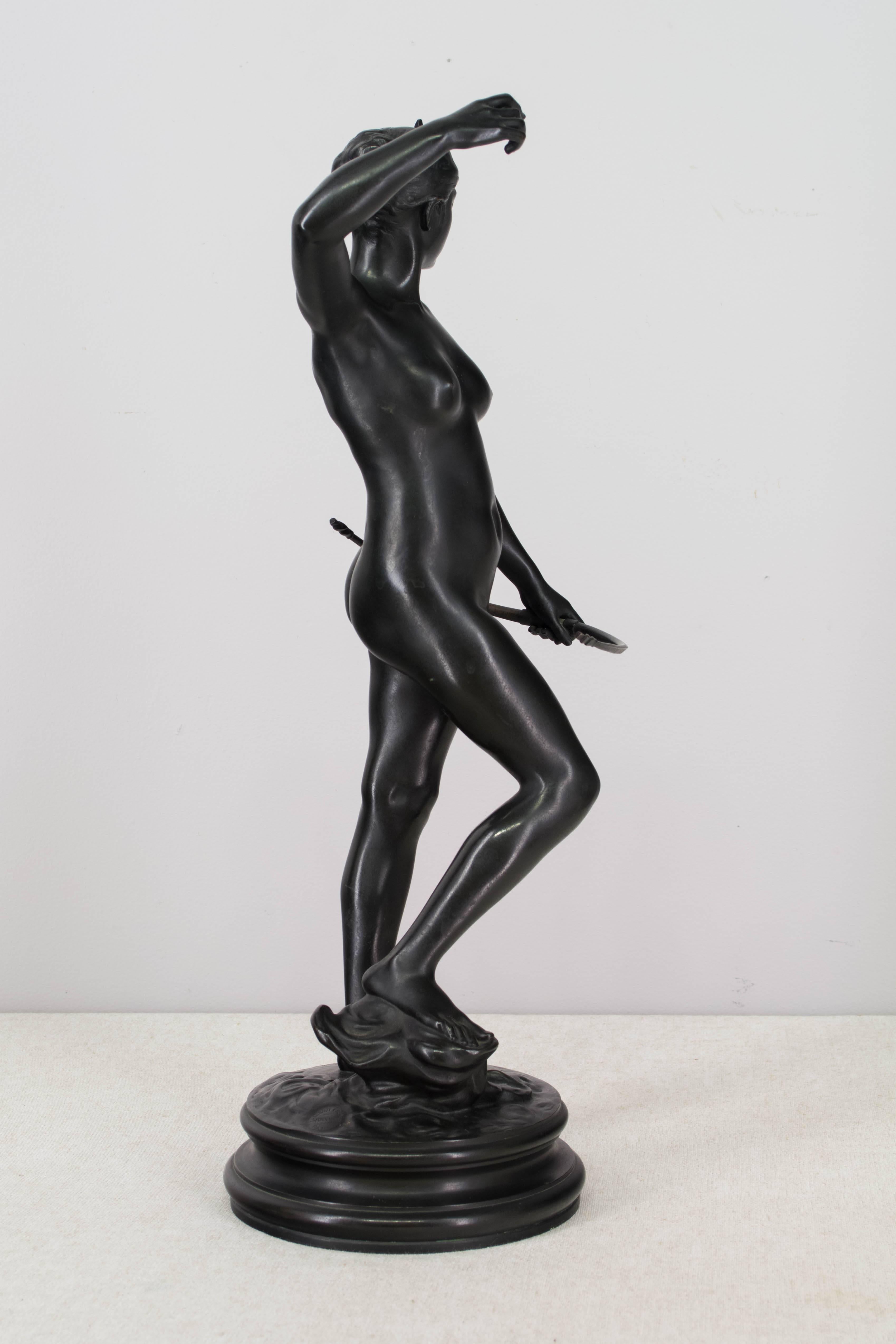 French 19th Century Bronze of Diana the Huntress