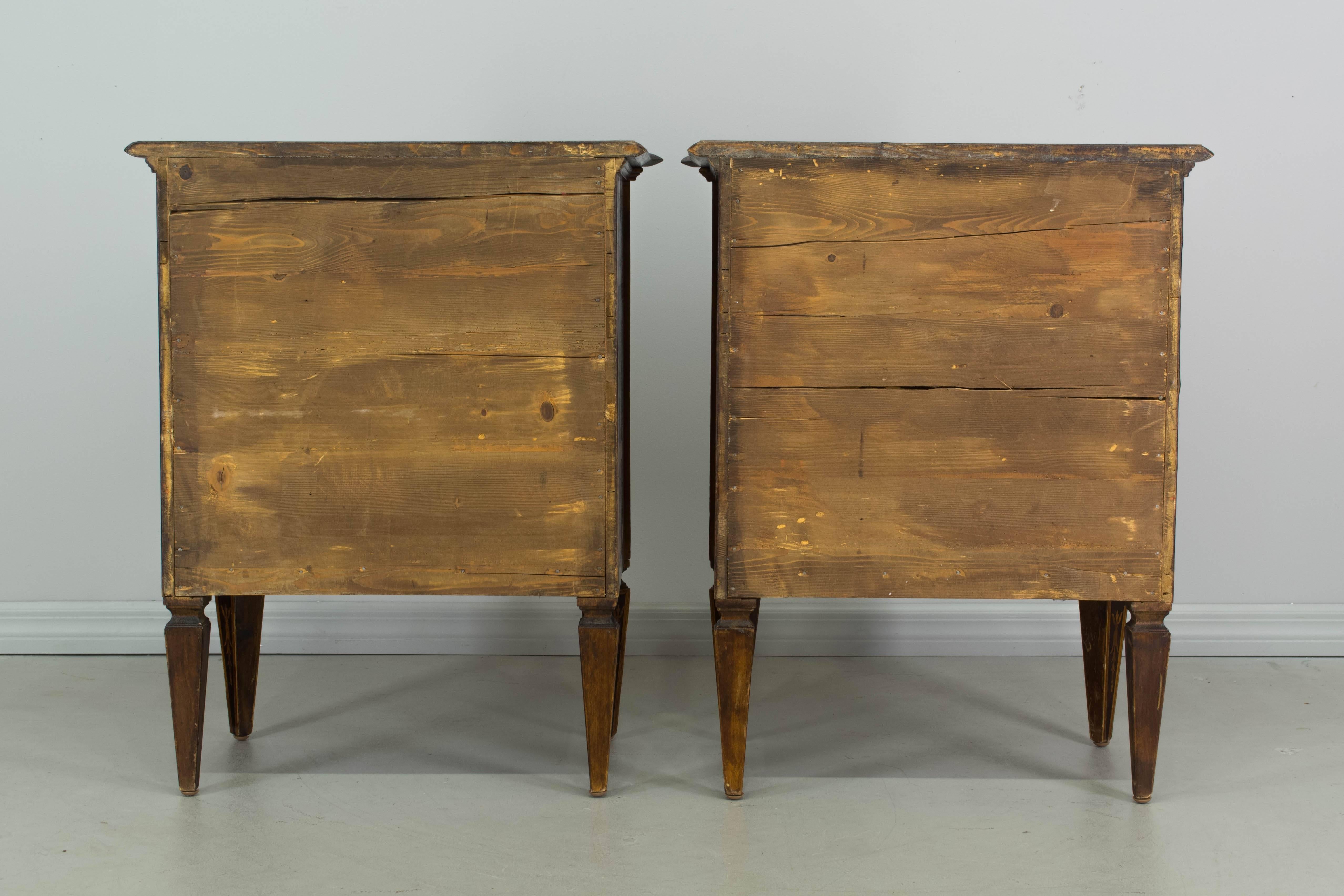 Pair of Italian Marquetry Commodes 5
