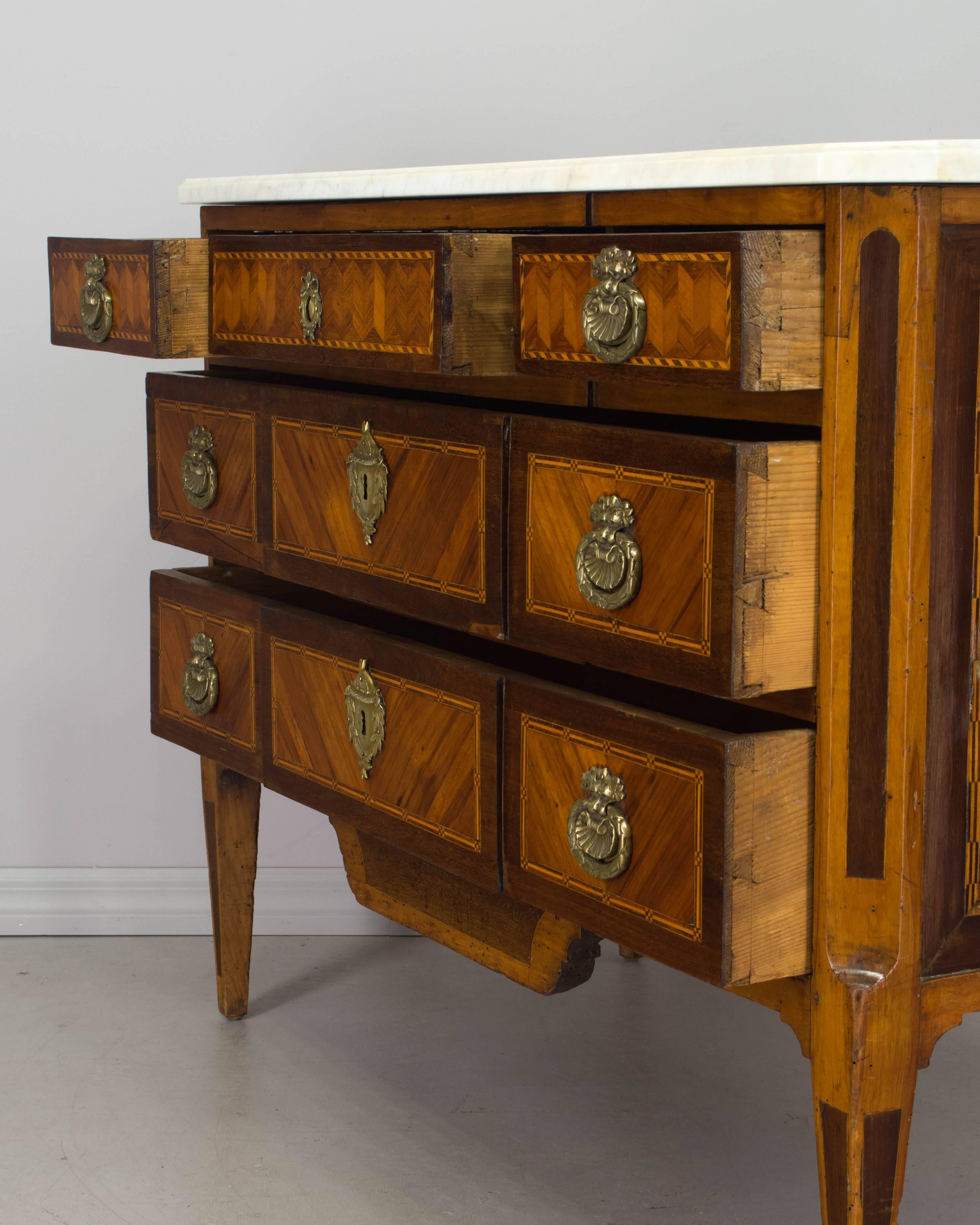 18th Century and Earlier 18th Century Louis XVI Marquetry Commode