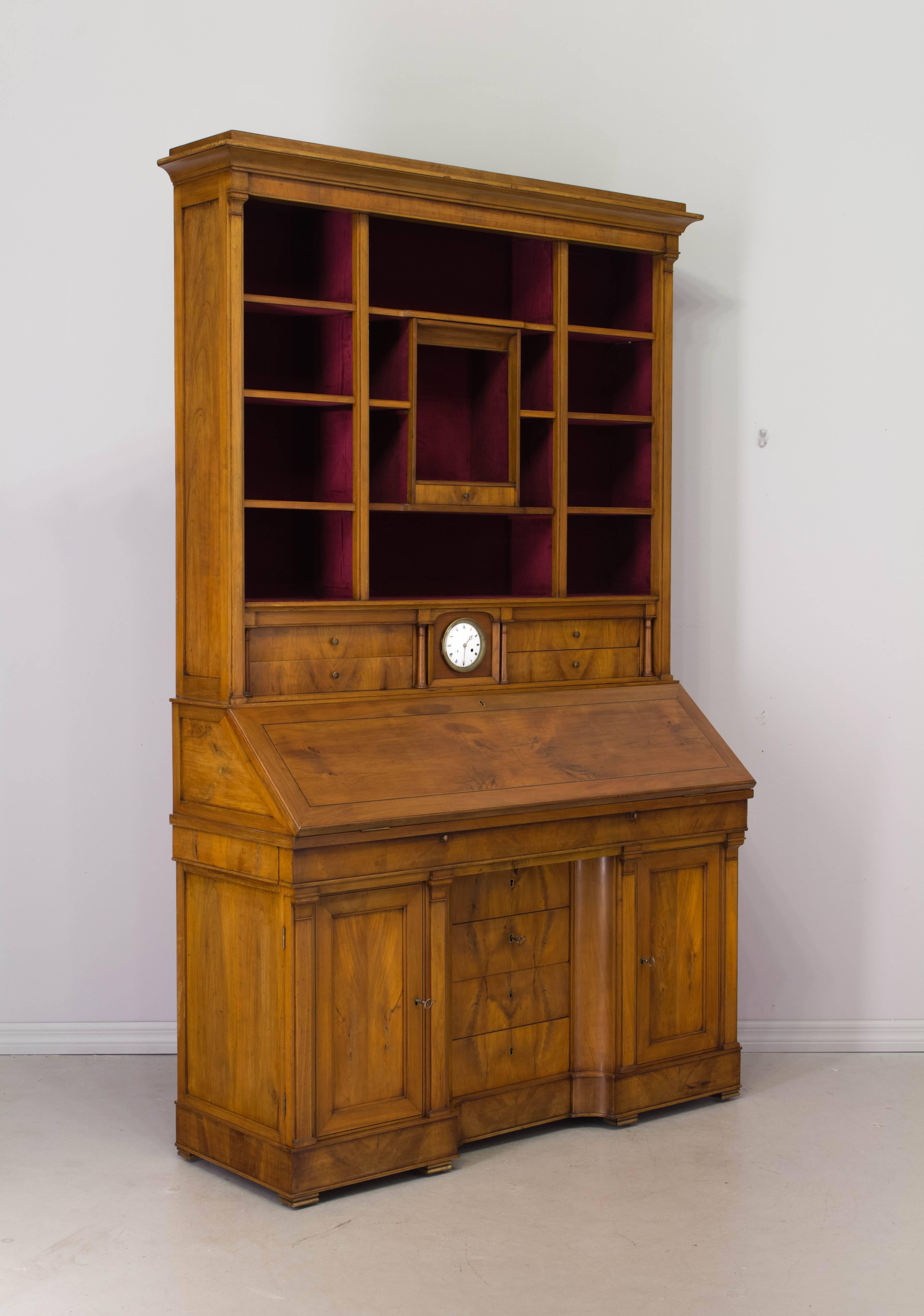 Cherry Early 20th Century French Scriban Bibliotheque