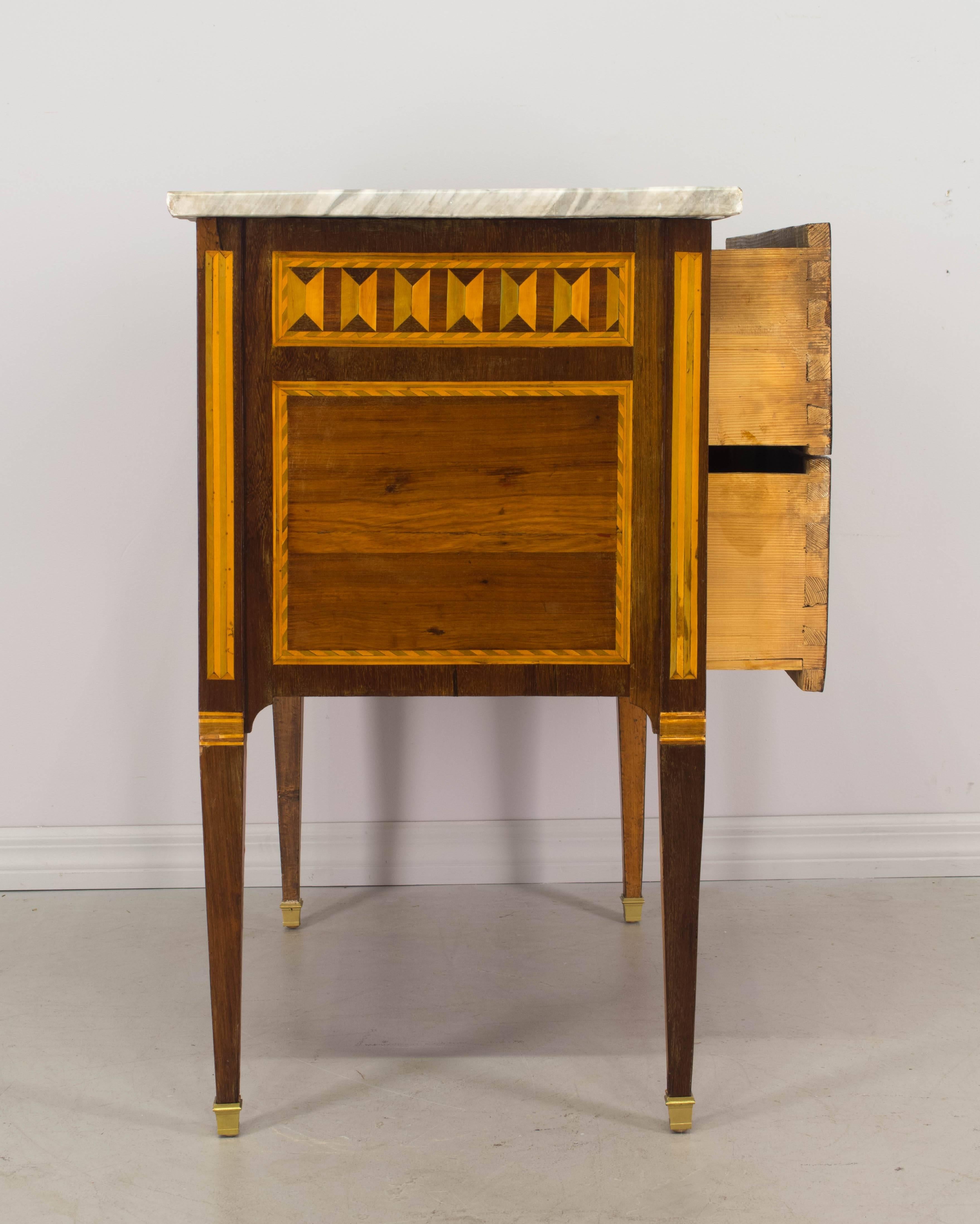 18th Century and Earlier 18th Century Louis XVI Marquetry Commode