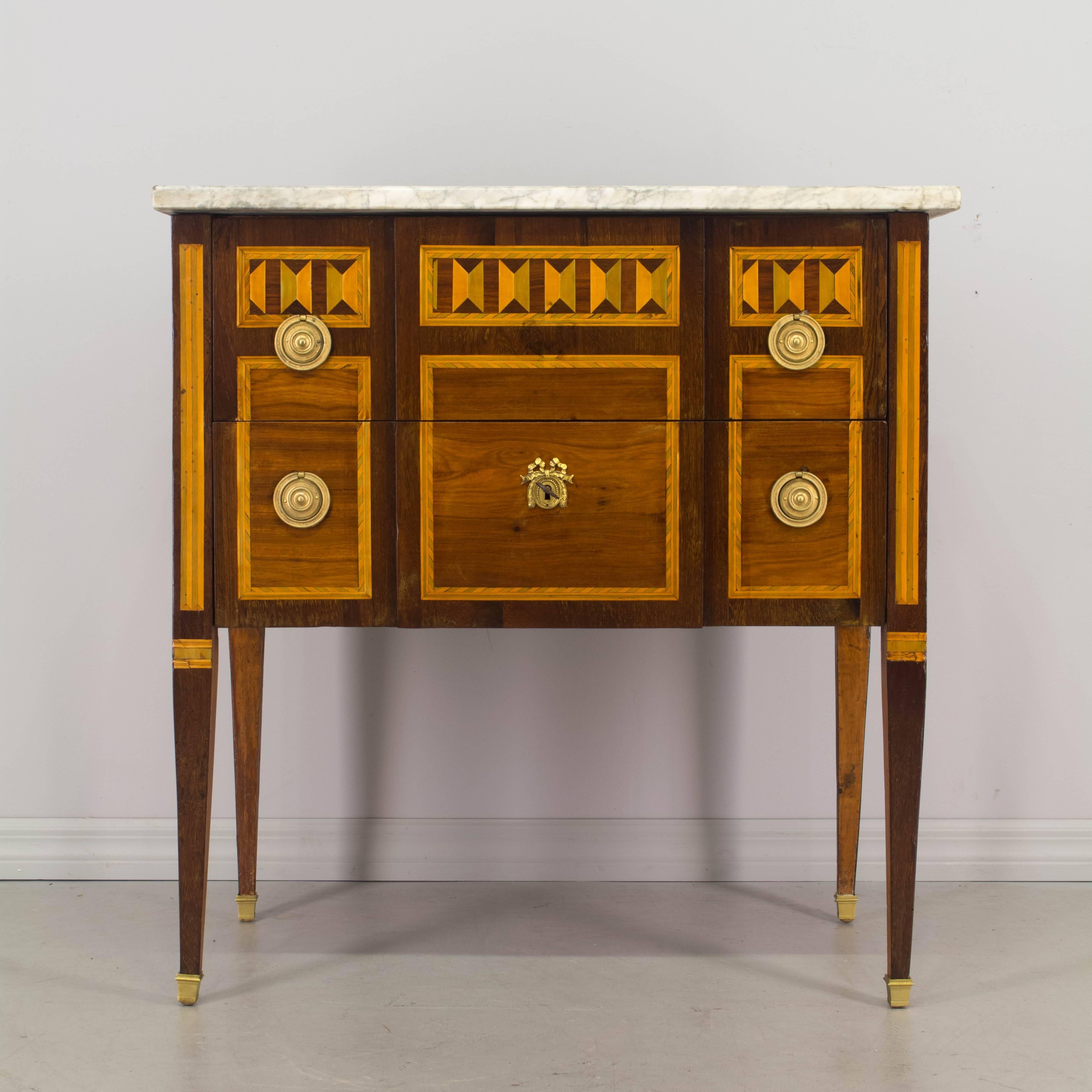 French 18th Century Louis XVI Marquetry Commode