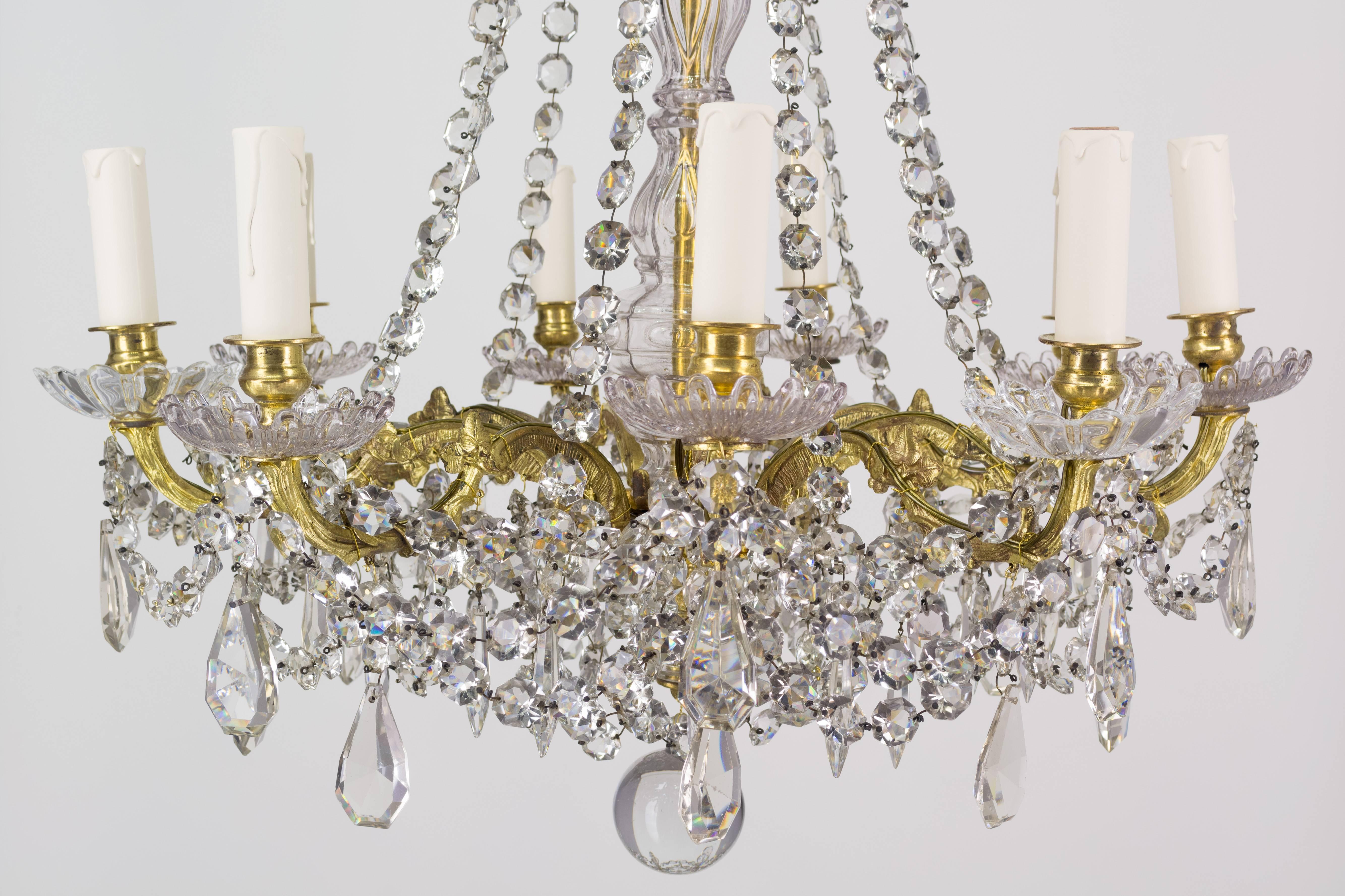 19th Century French Crystal Chandelier In Good Condition In Winter Park, FL