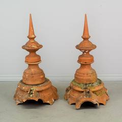 Pair of French Terracotta Roof Spires