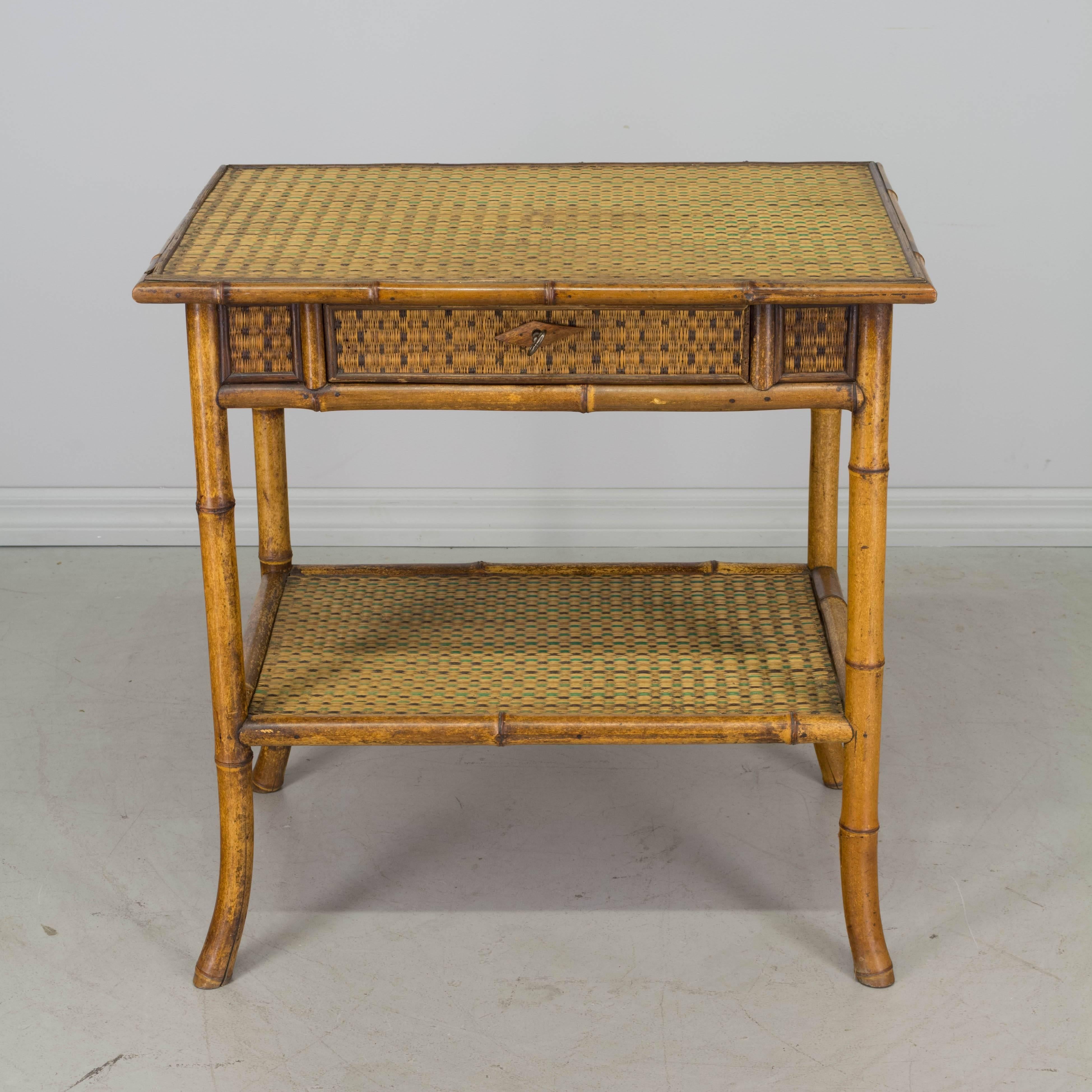 20th Century French Bamboo Side Table