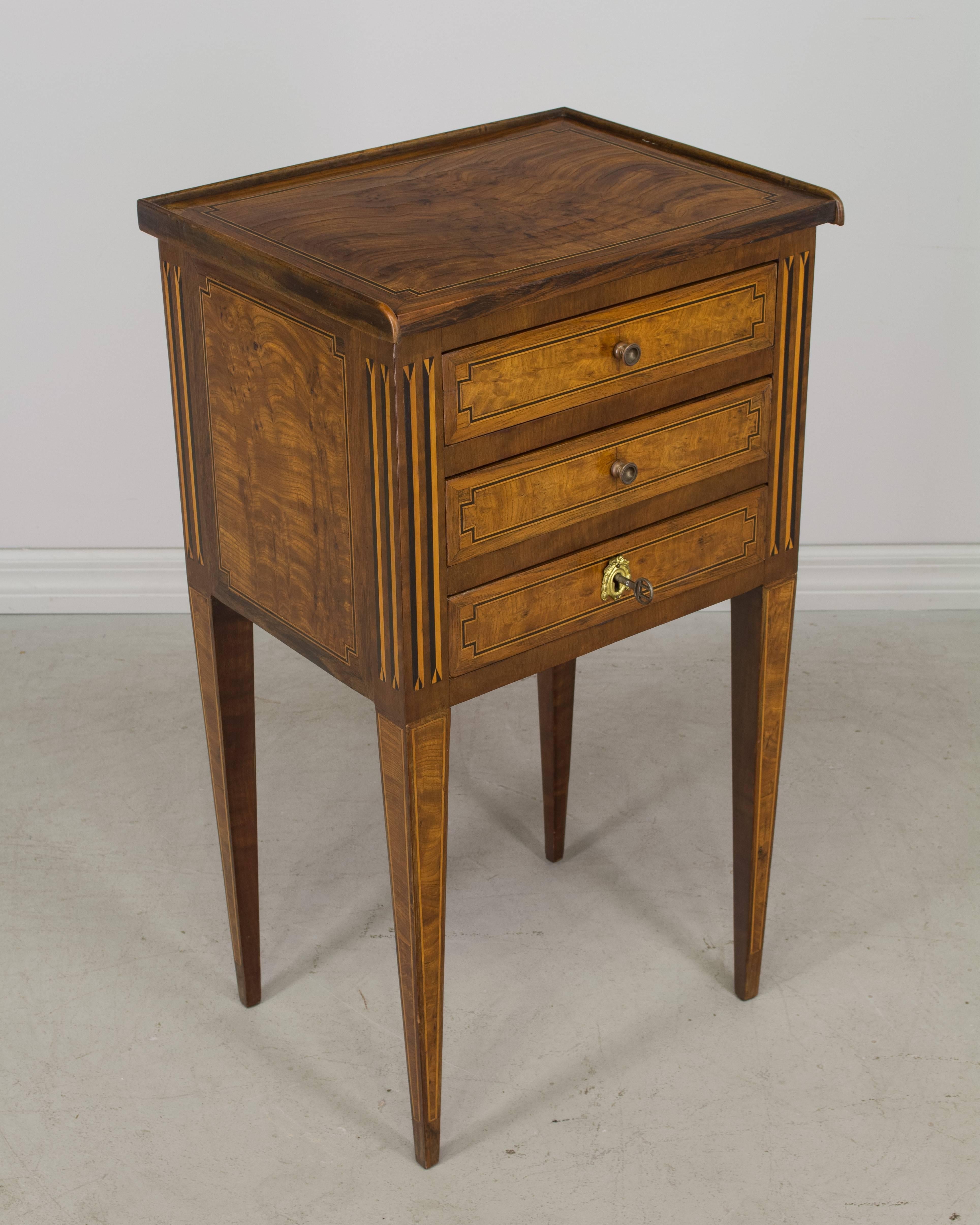 Louis XVI Style Marquetry Side Table In Excellent Condition In Winter Park, FL