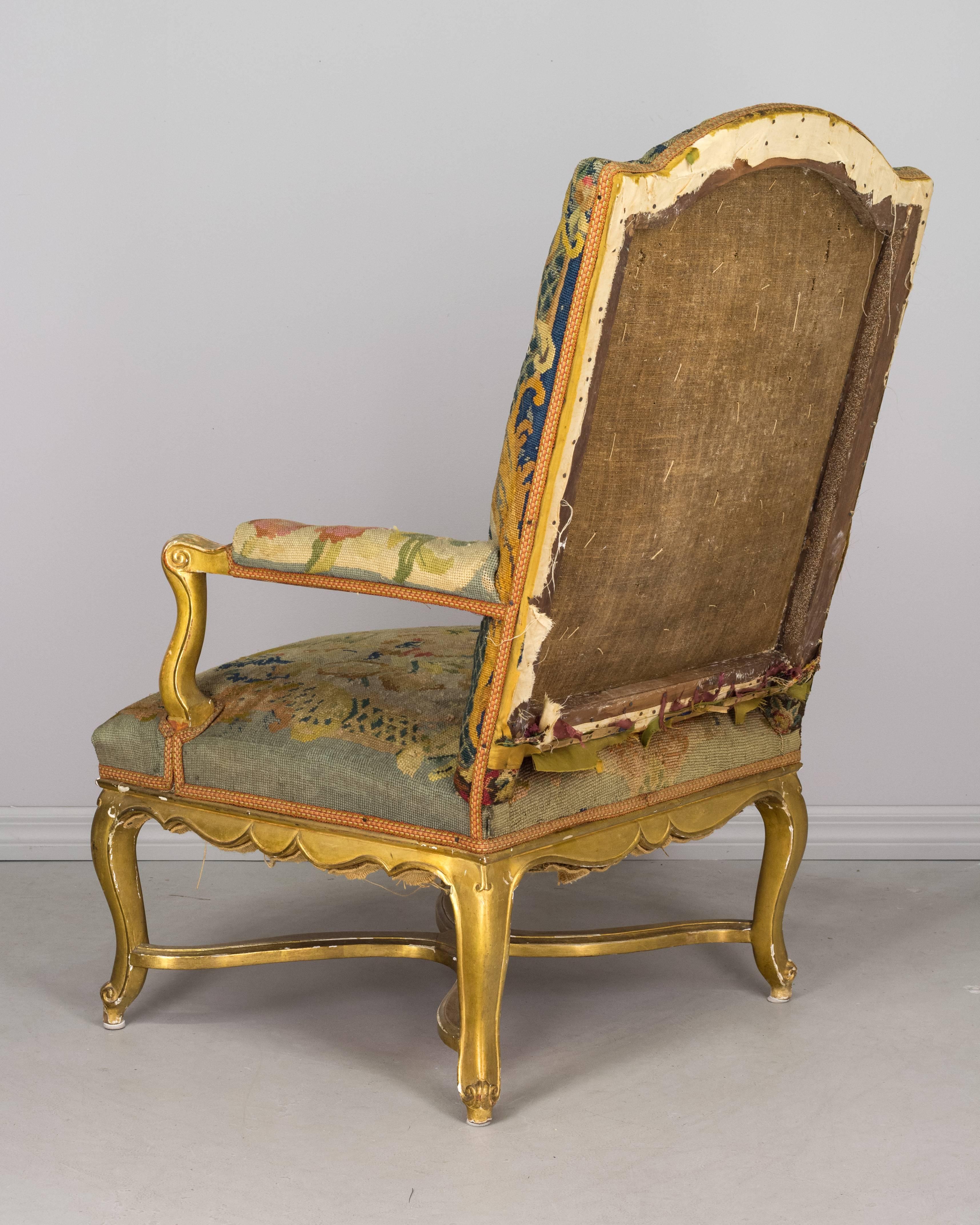 19th Century French Gilded Fauteuil or Armchair 2