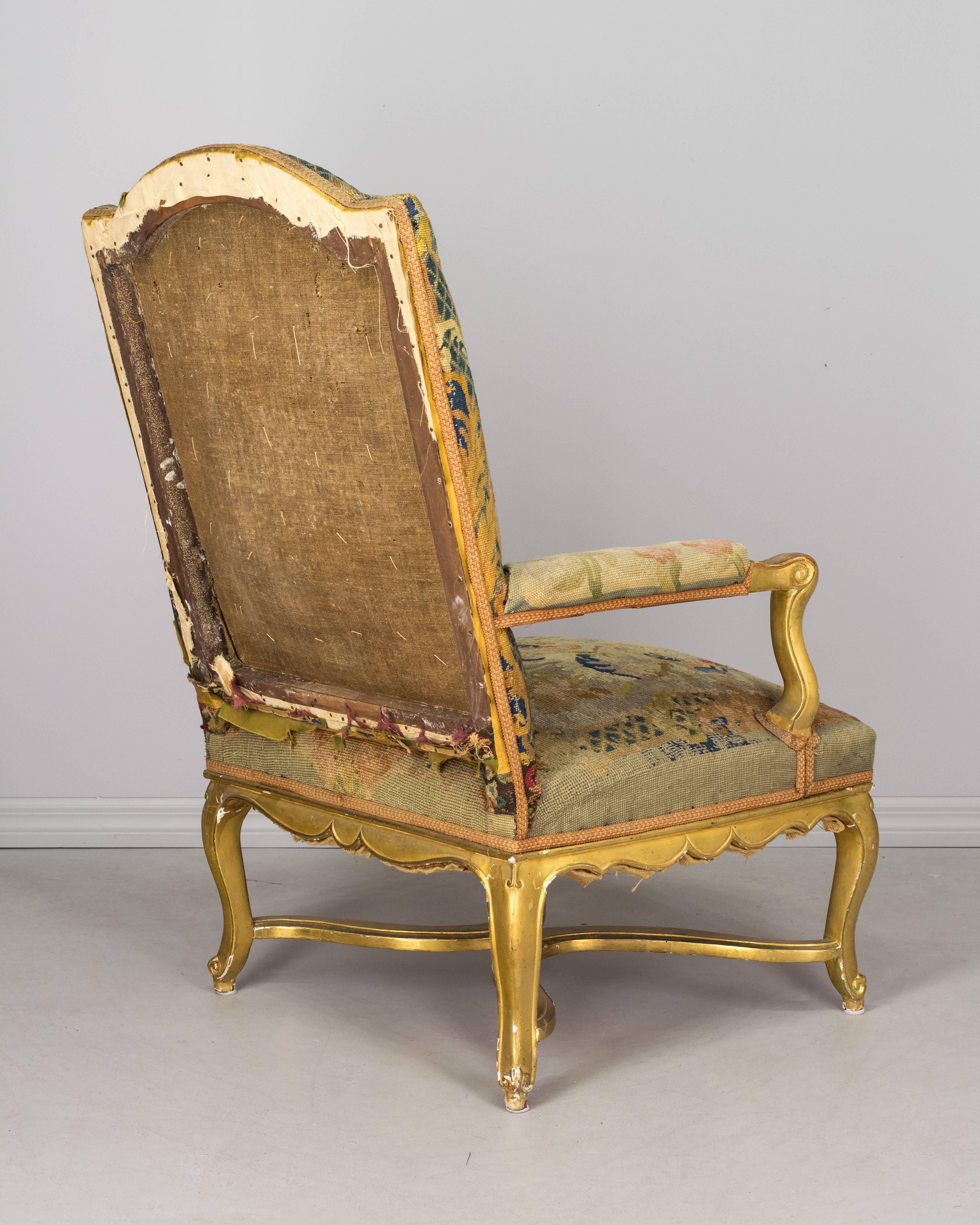 19th Century French Gilded Fauteuil or Armchair 3