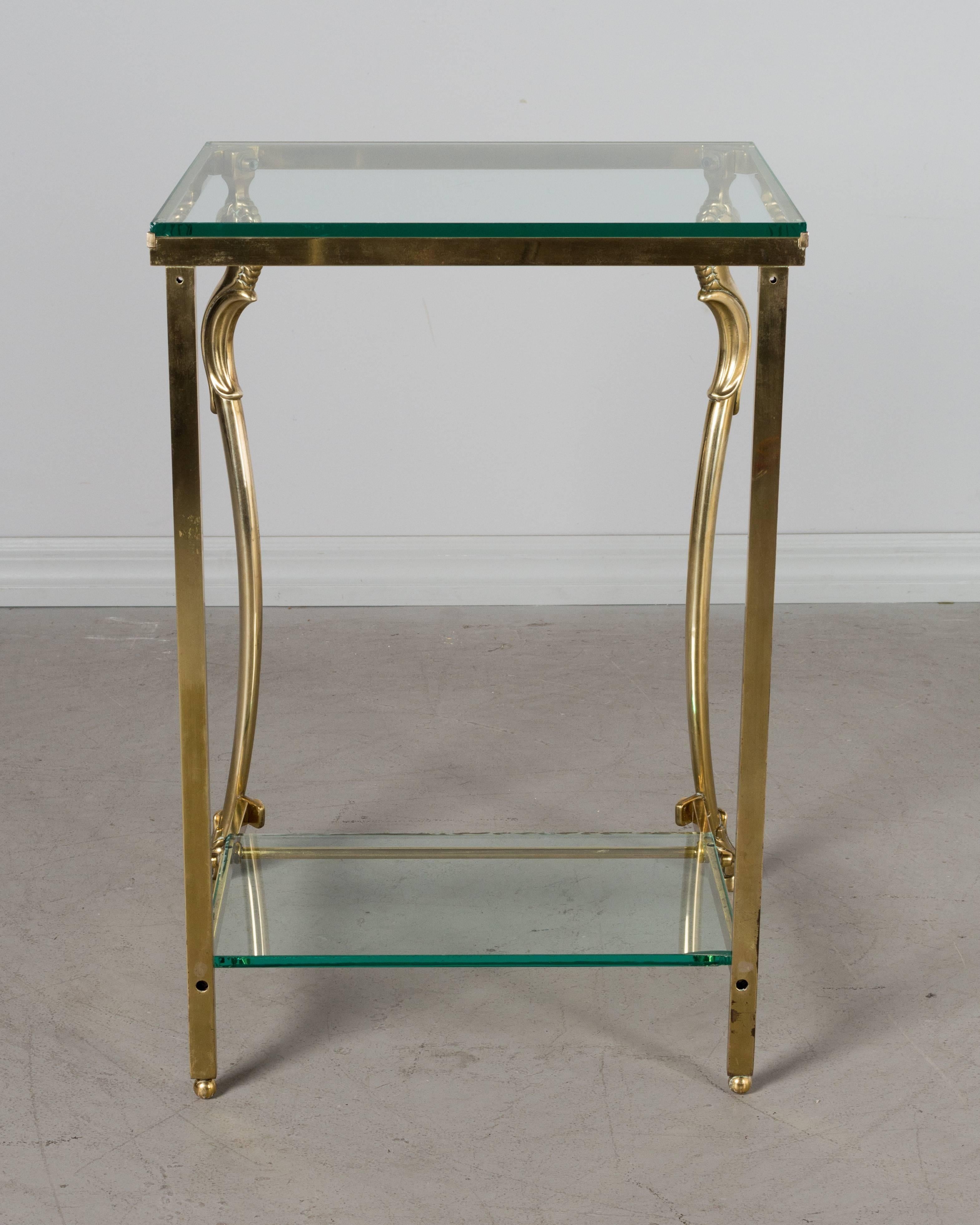 20th Century Pair of Maison Jansen Brass Side Tables