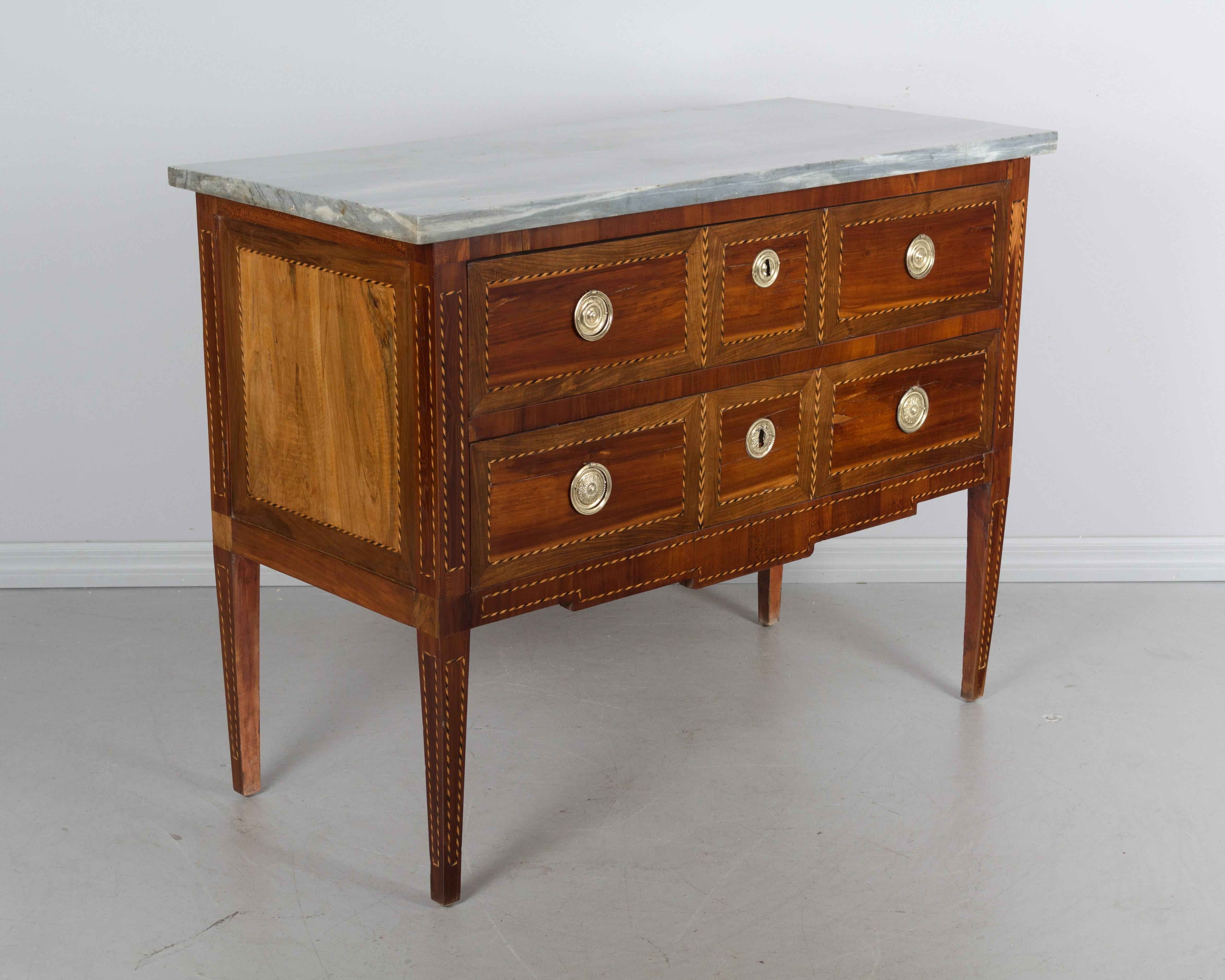 18th Century and Earlier 18th Century French Louis XVI Marquetry Commode