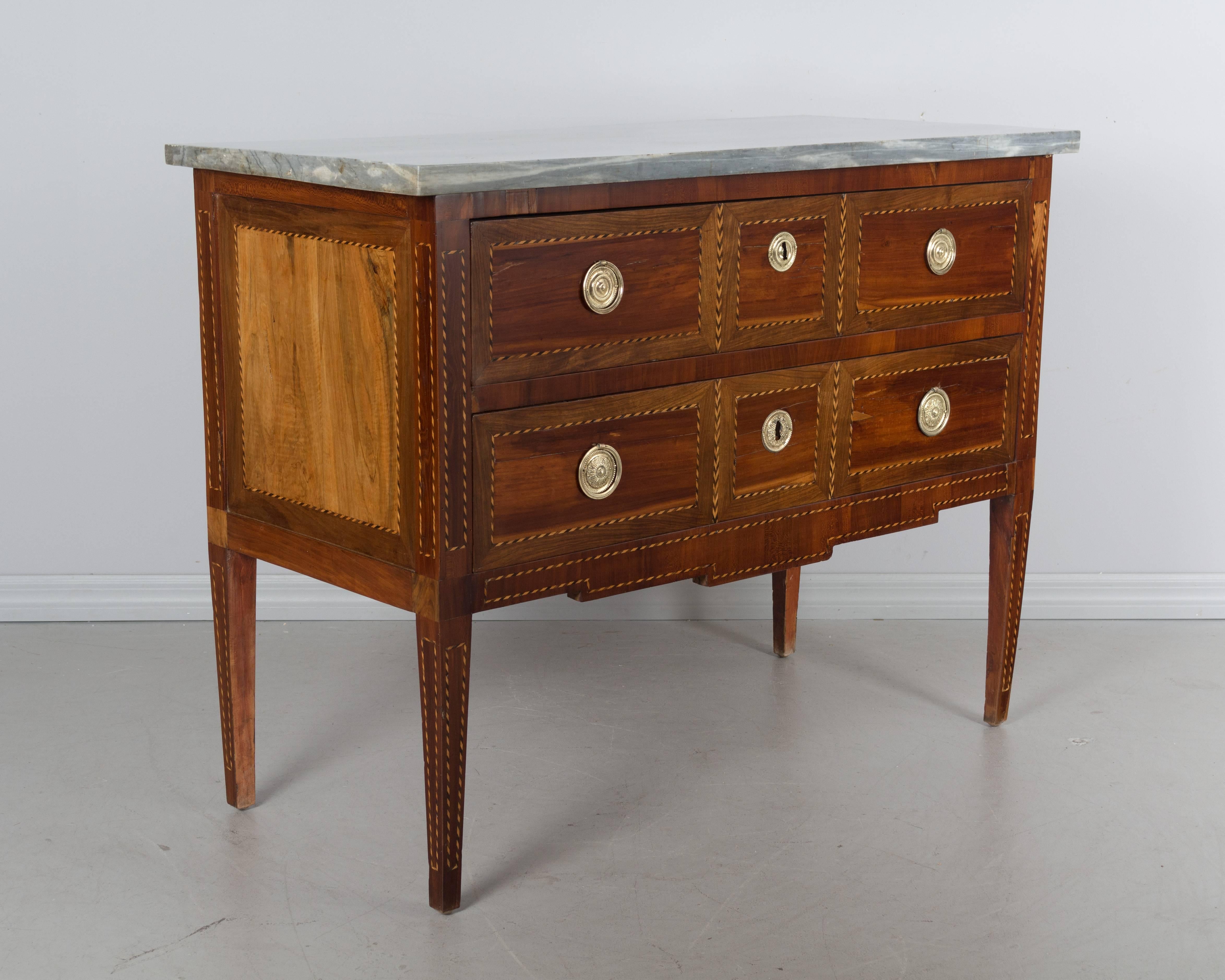 18th Century French Louis XVI Marquetry Commode In Excellent Condition In Winter Park, FL
