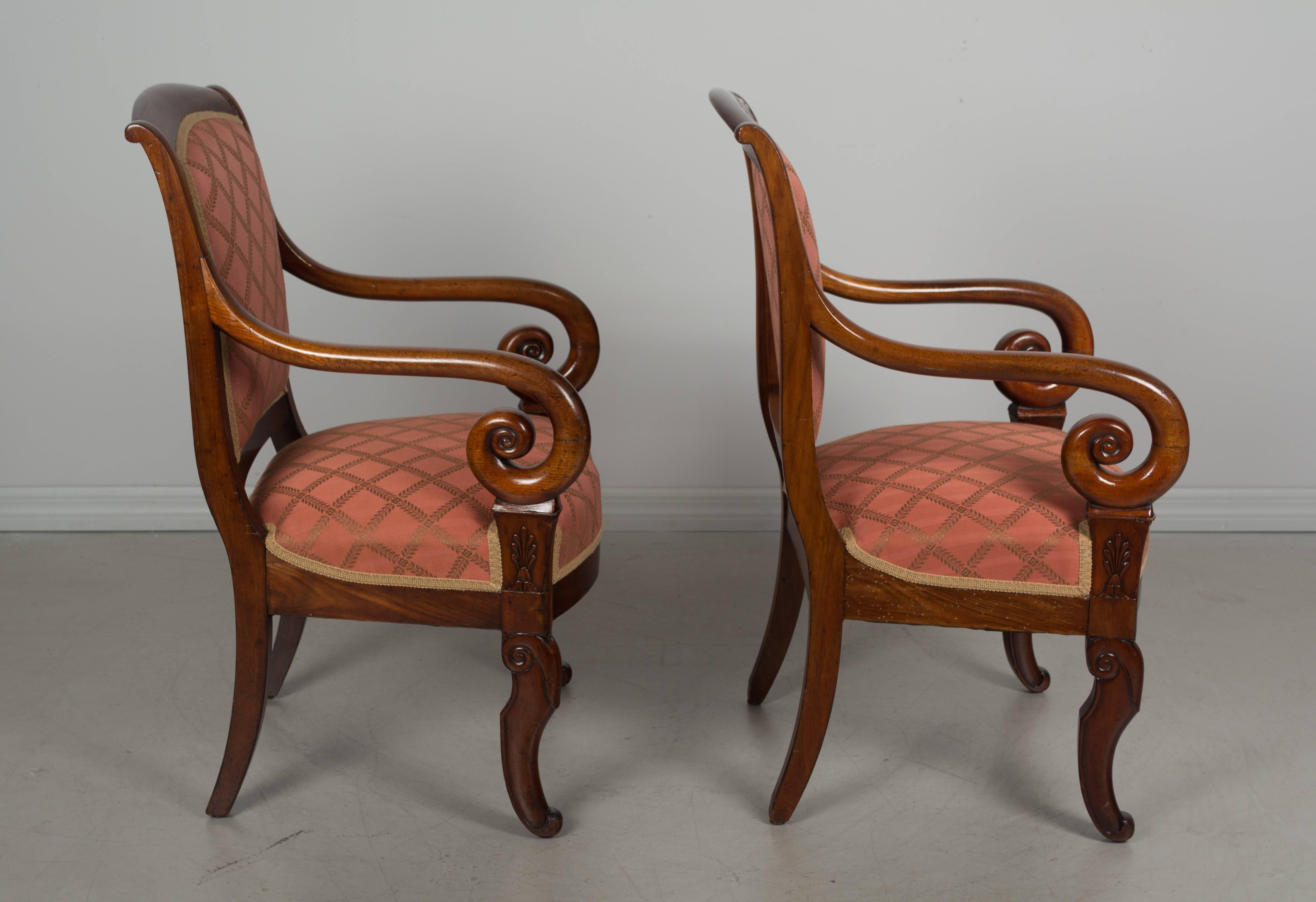 Pair of 19th Century French Restauration Armchairs 1