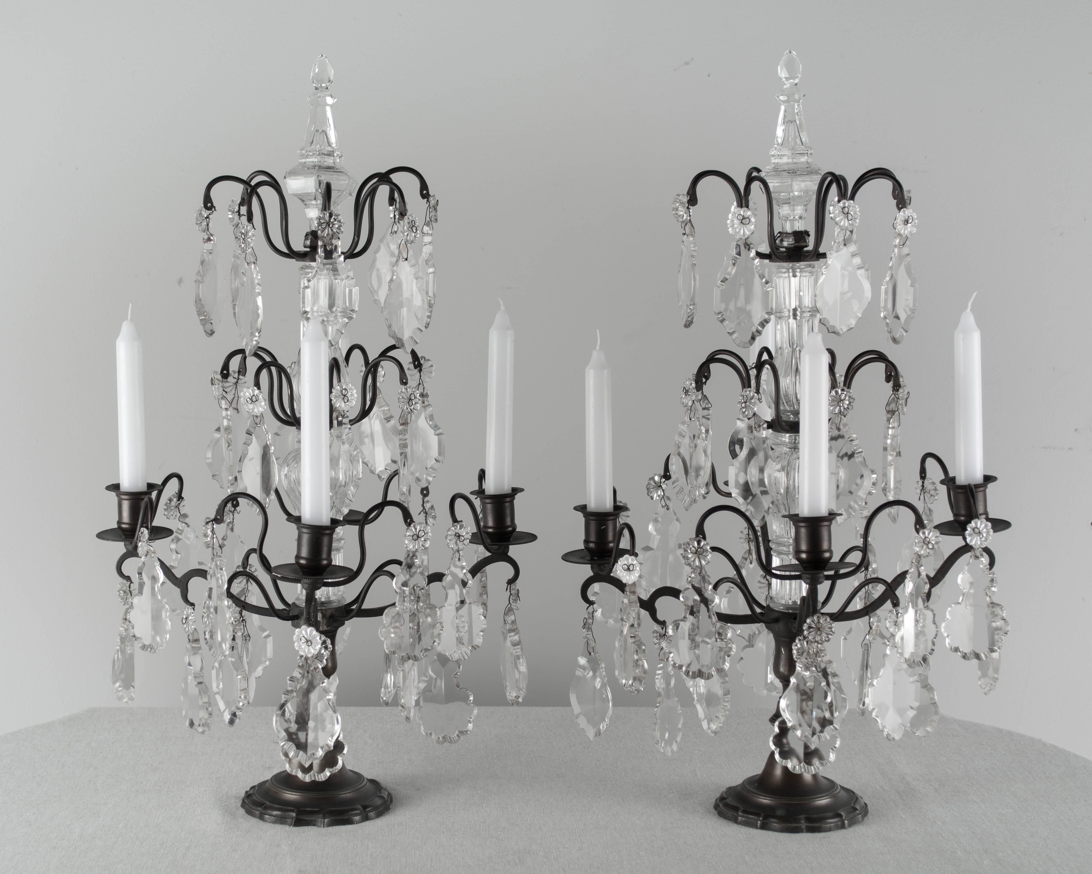 20th Century Pair of French Girandoles or Table lights