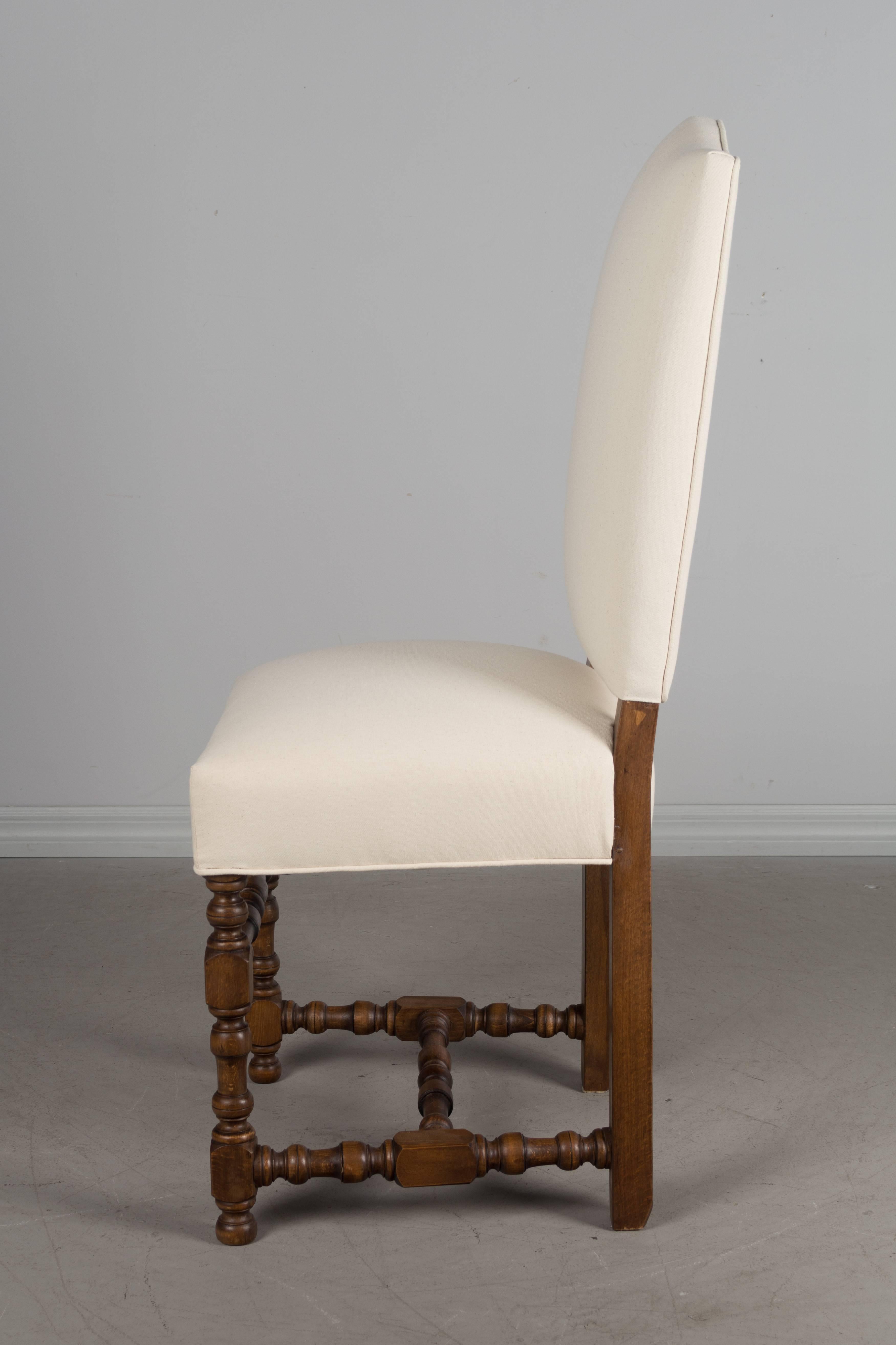 Set of Eight French Louis XIII Style Dining Chairs In Excellent Condition In Winter Park, FL