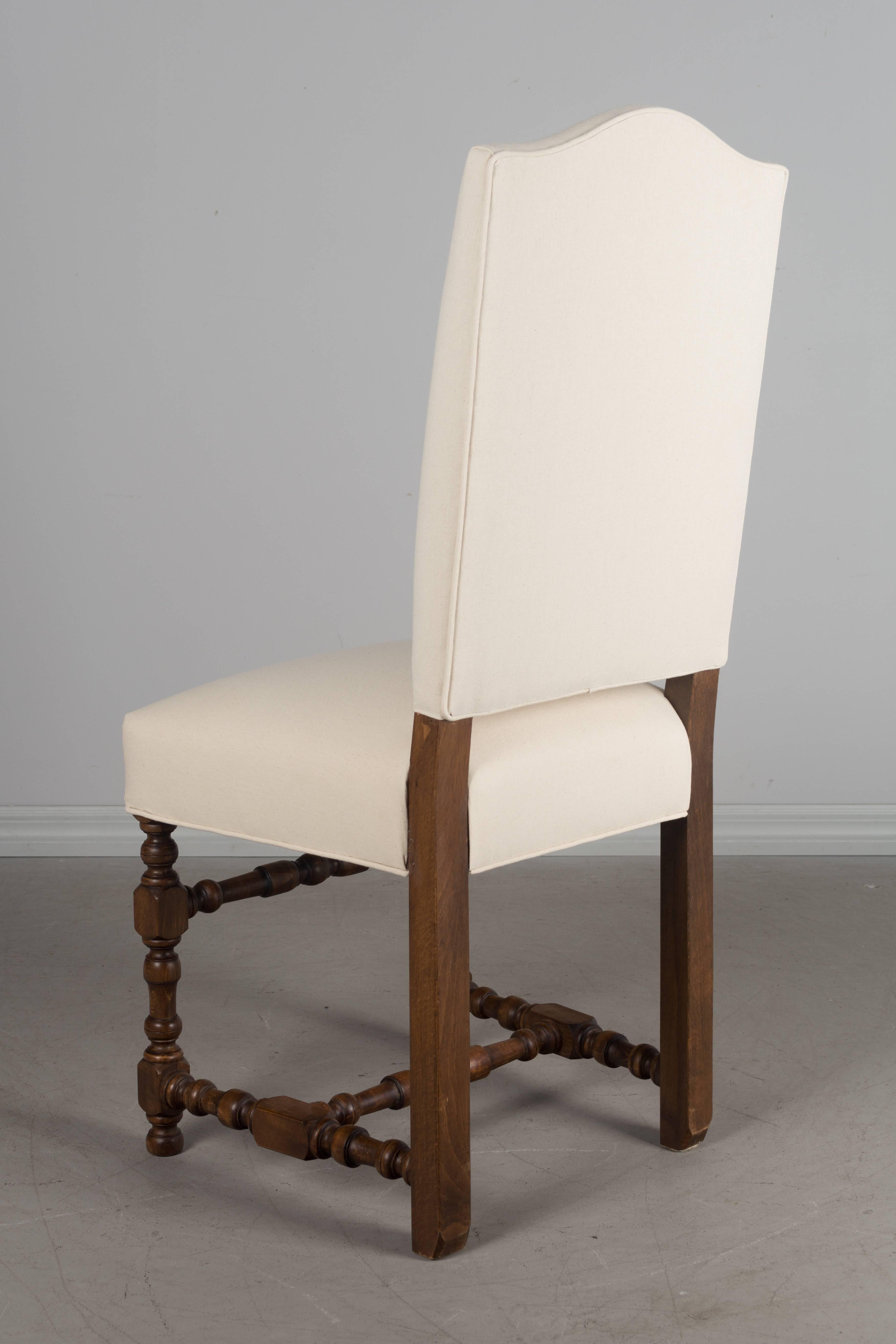 20th Century Set of Eight French Louis XIII Style Dining Chairs