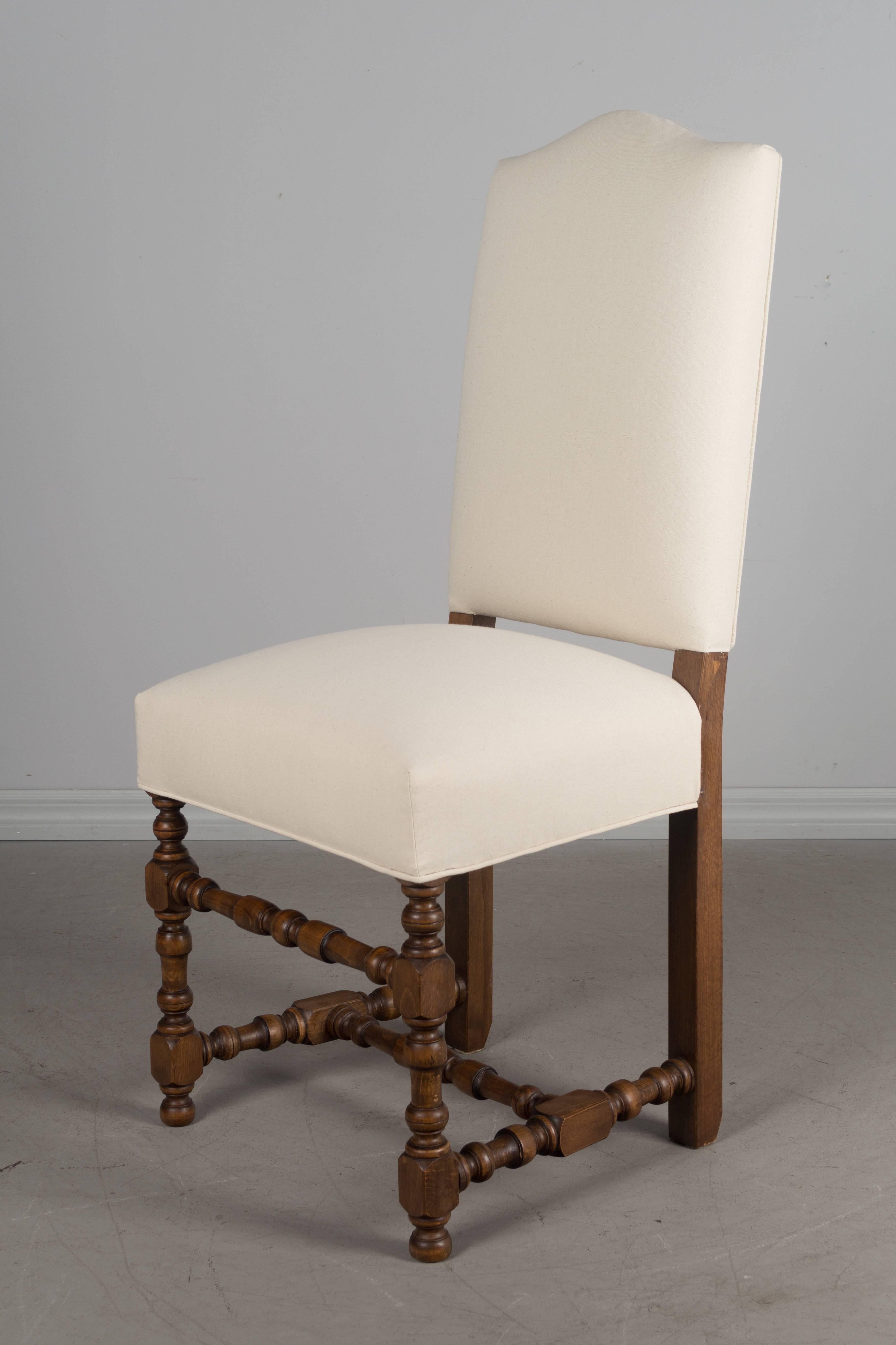 Set of Eight French Louis XIII Style Dining Chairs 4