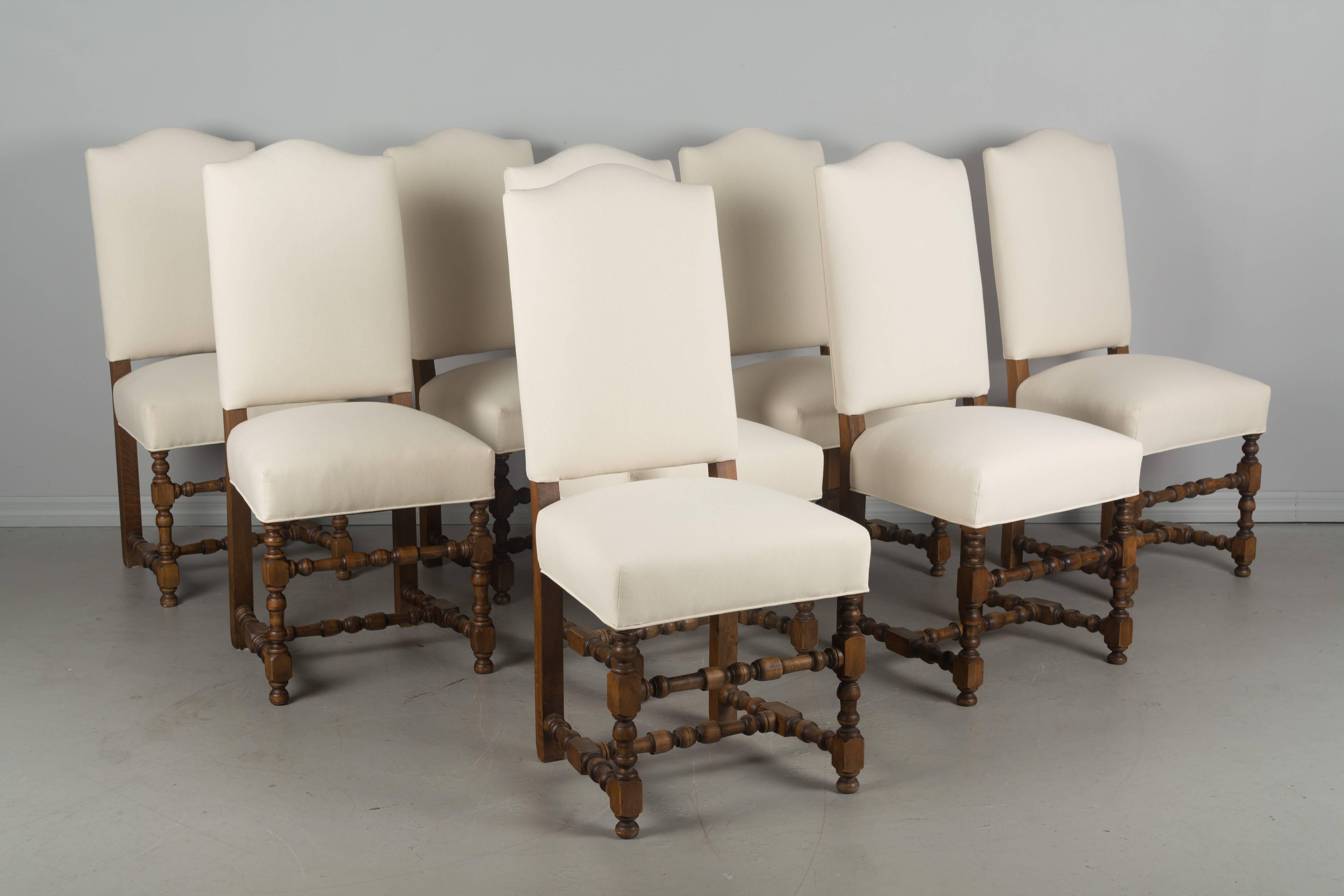 Set of Eight French Louis XIII Style Dining Chairs 6