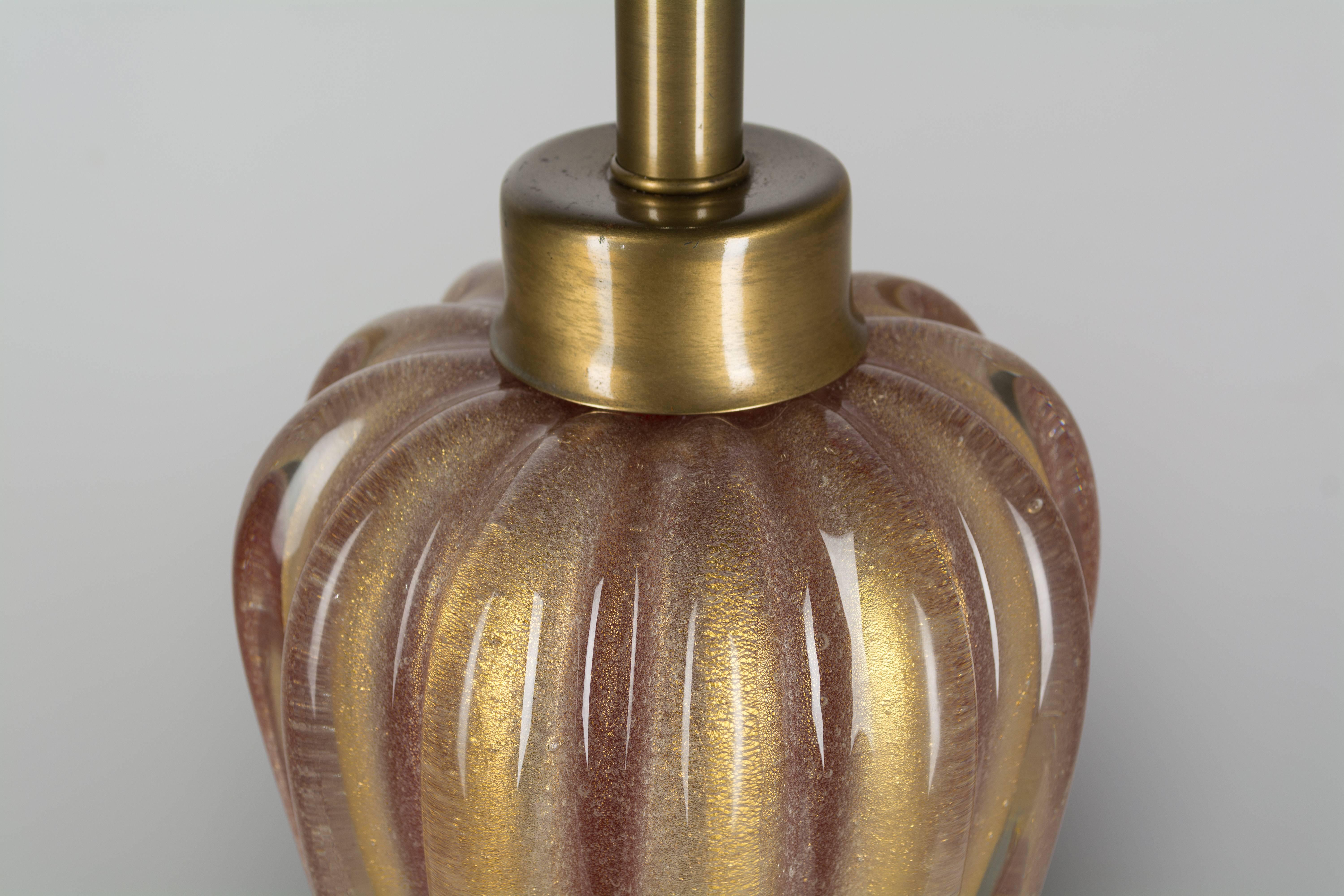 Murano Glass Seguso Mid Century Lamp In Good Condition For Sale In Winter Park, FL