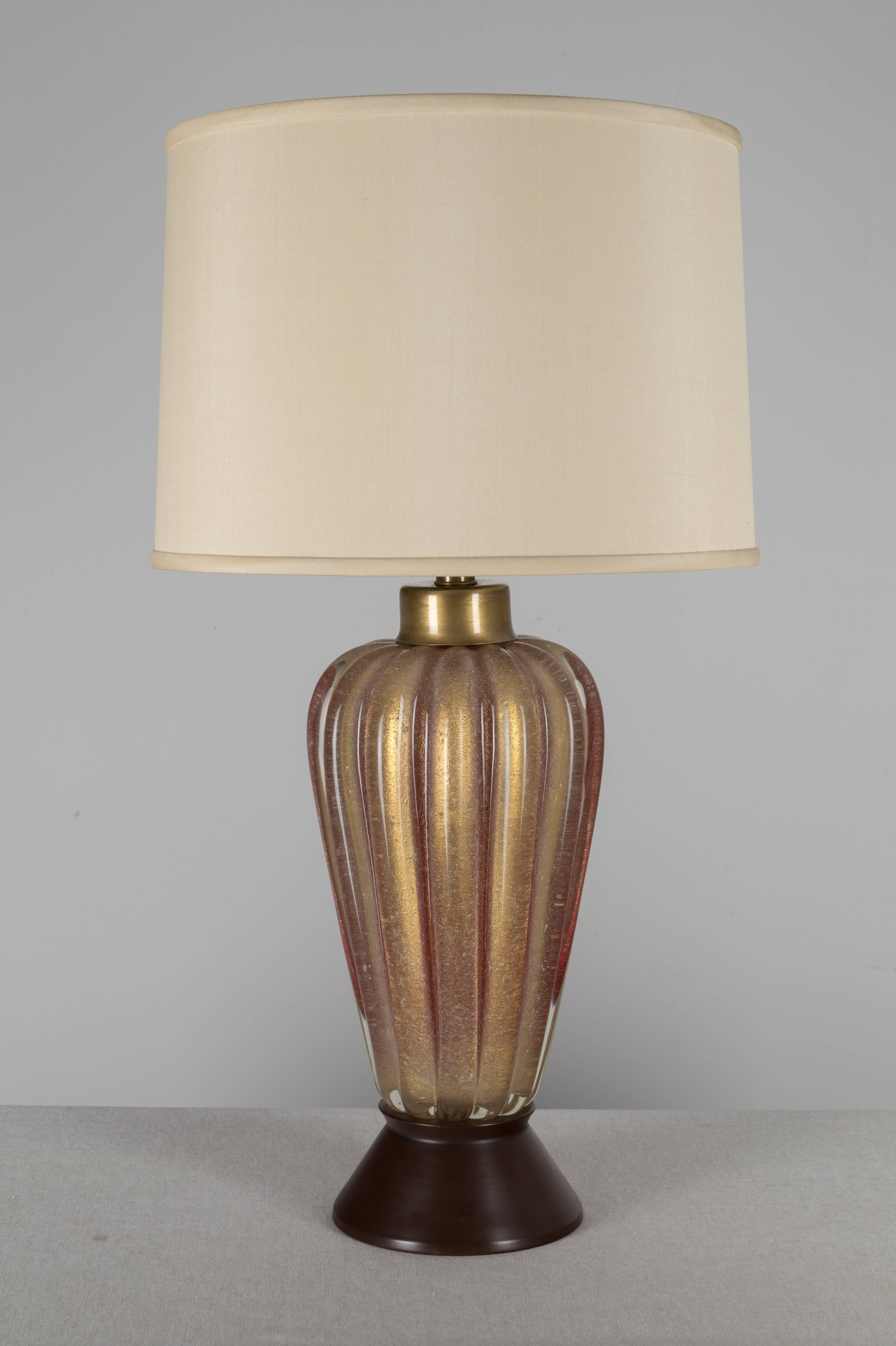 20th Century Murano Glass Seguso Mid Century Lamp For Sale