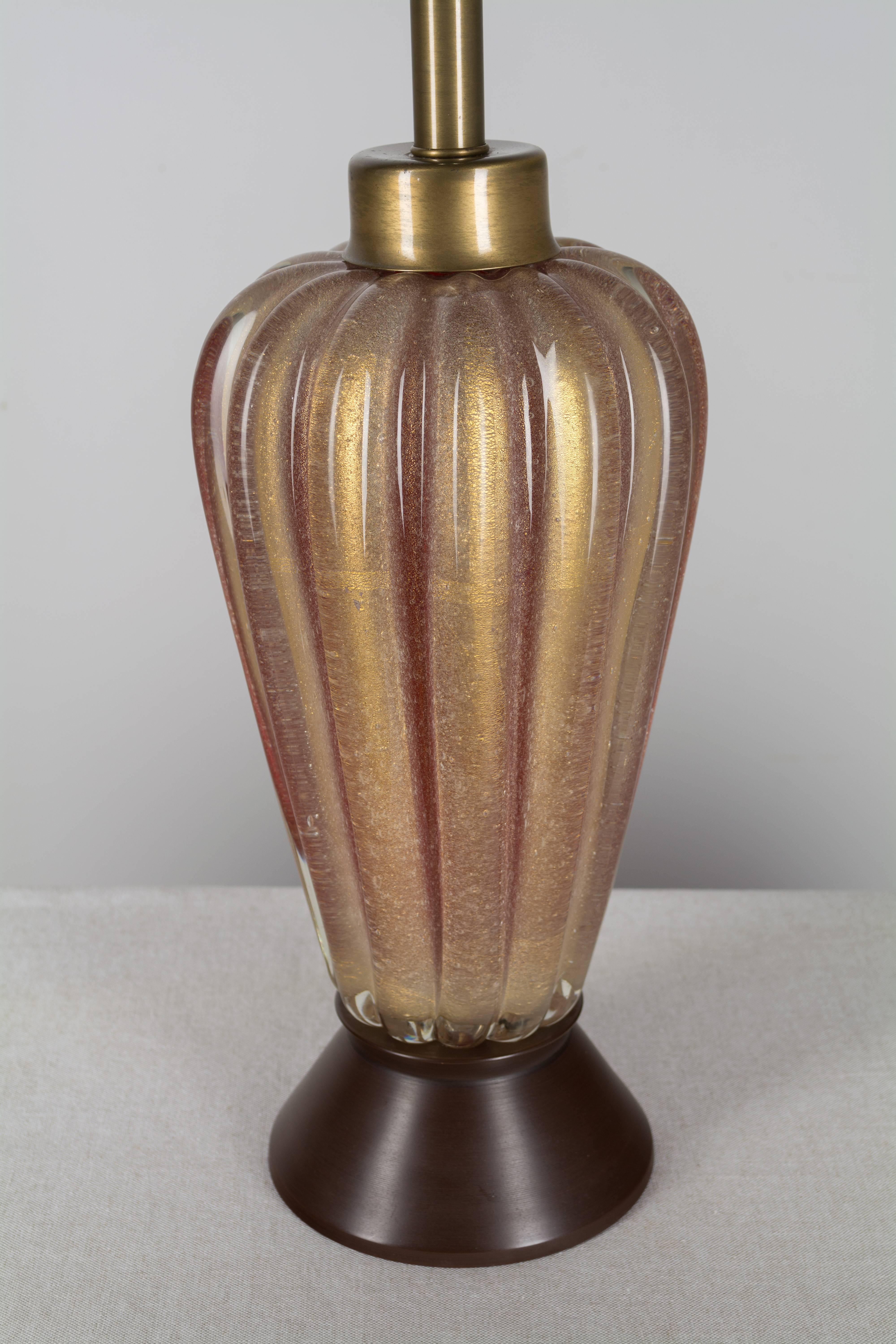 Murano Glass Seguso Mid Century Lamp For Sale 1