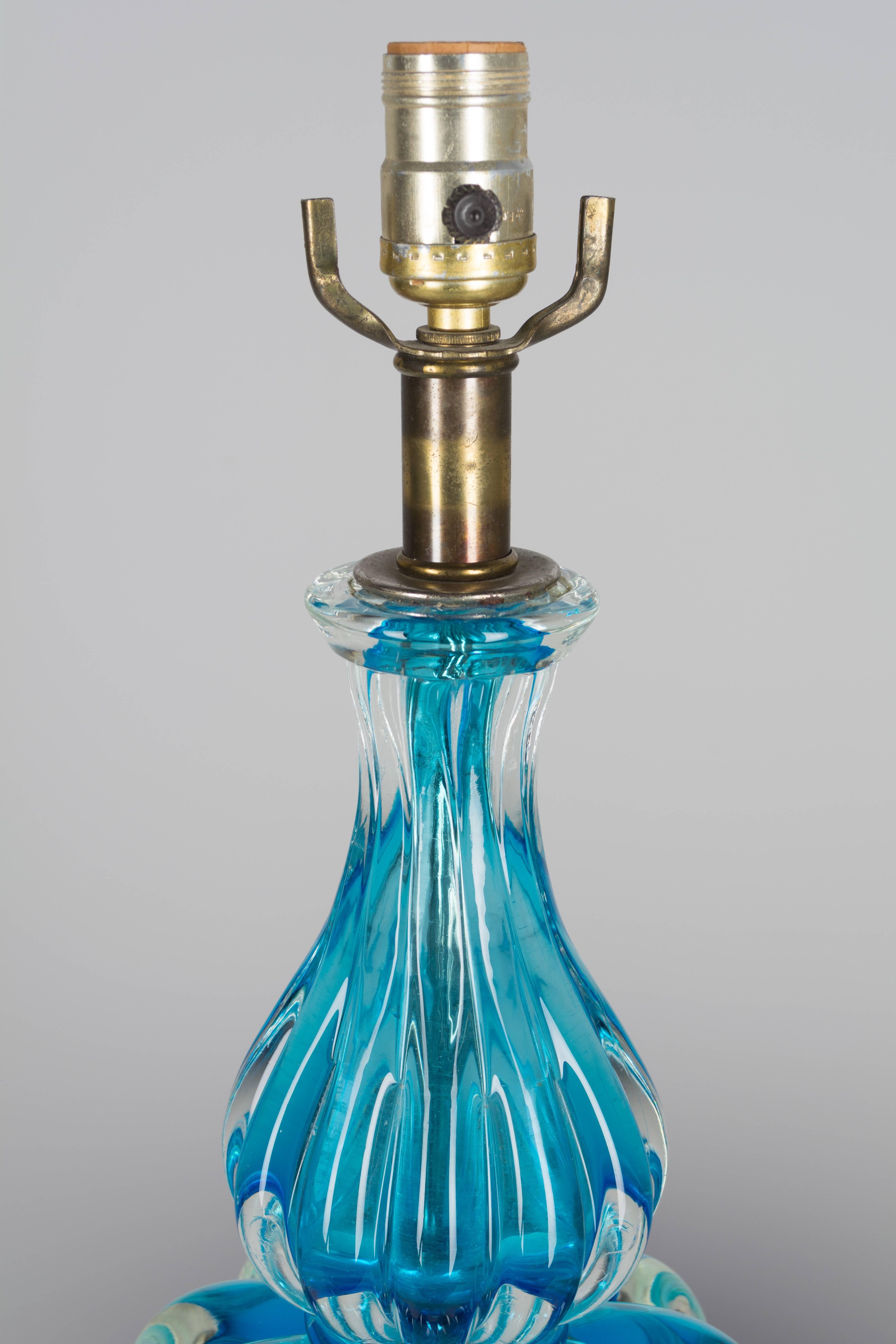 mid century murano glass lamp