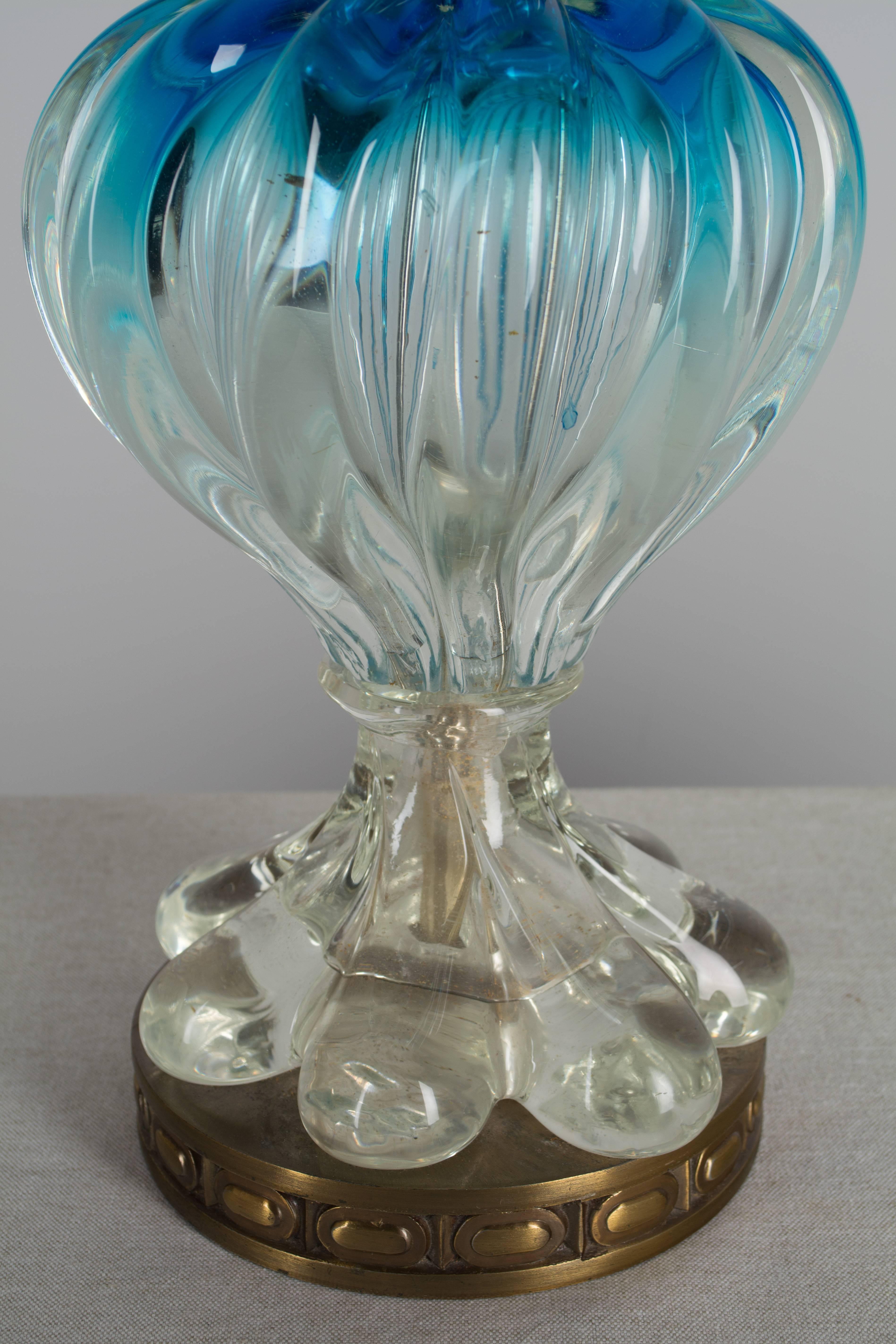 Mid-Century Murano Glass Lamp In Excellent Condition In Winter Park, FL