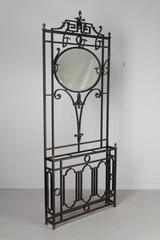French Iron Hall Tree with Mirror