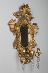 Pair of Louis XIV Style Parcel-Gilt Mirror Sconces