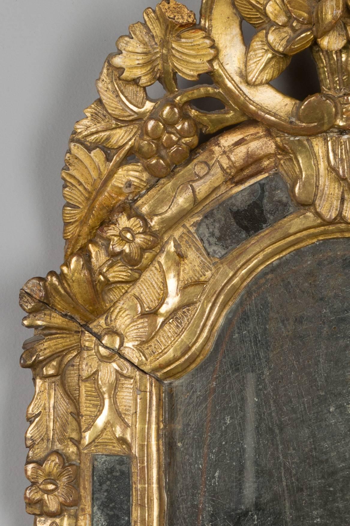 Regency 18th Century French Regence Gilded Mirror