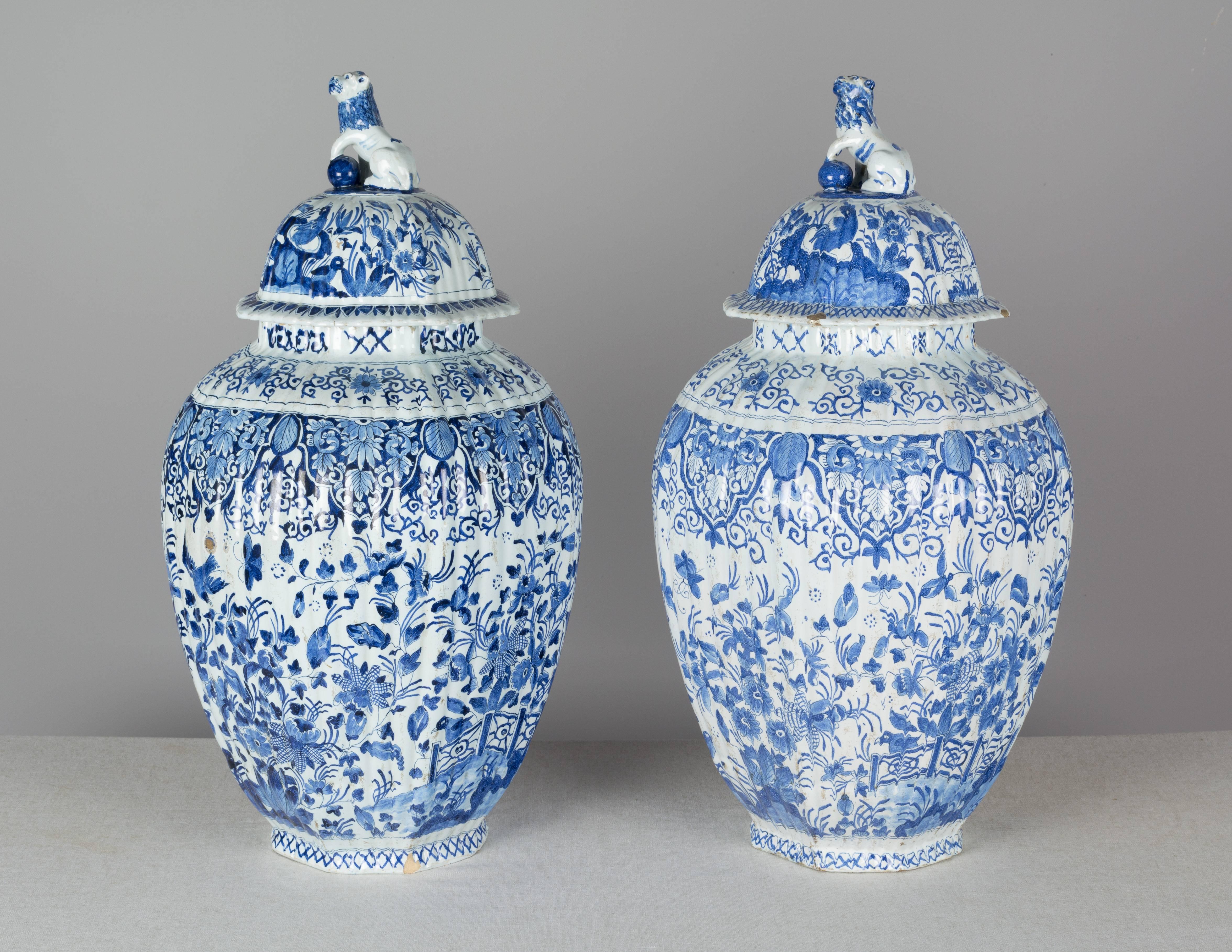 Pair of Large 17th Century Delft Jars 1