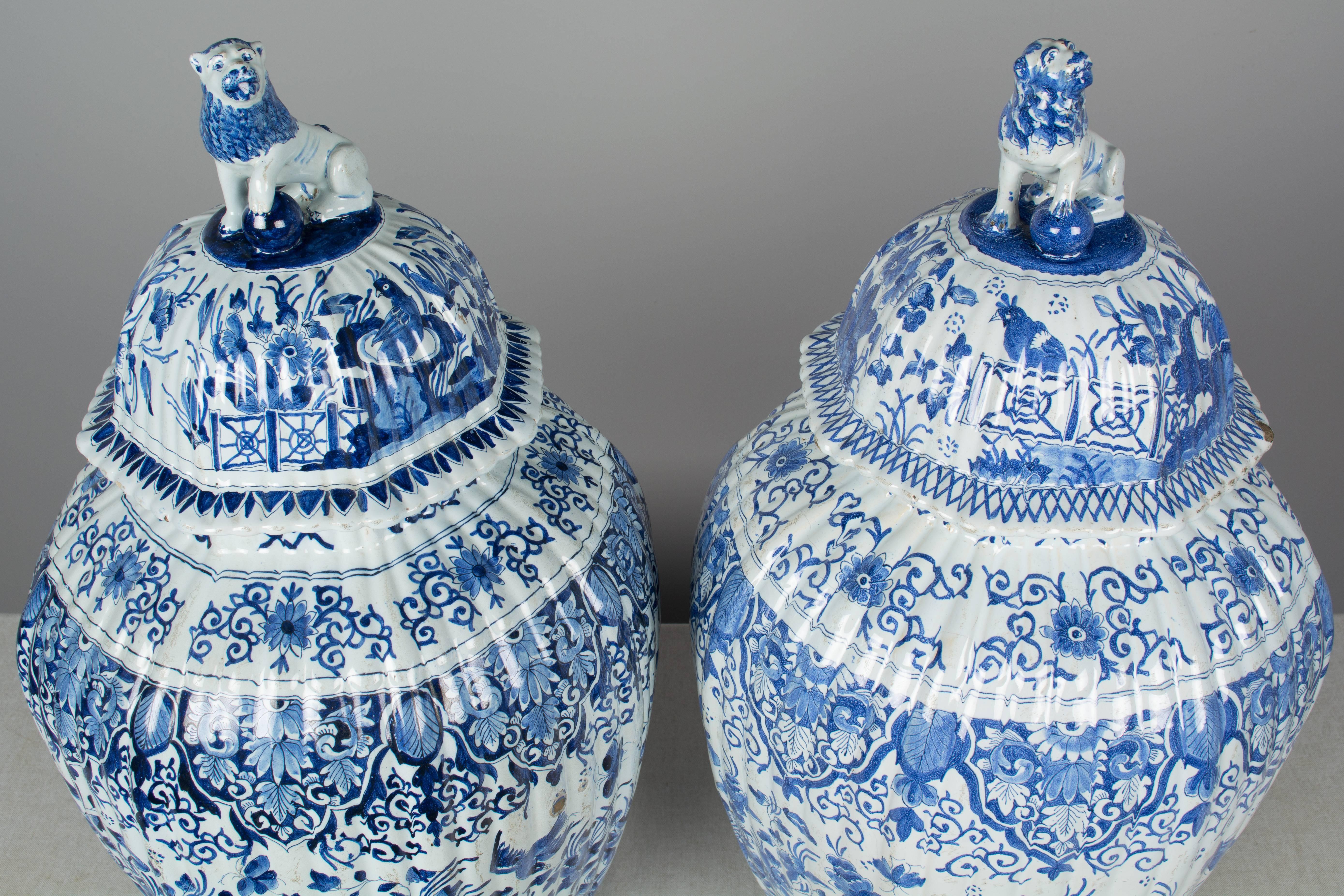 Pair of Large 17th Century Delft Jars 2