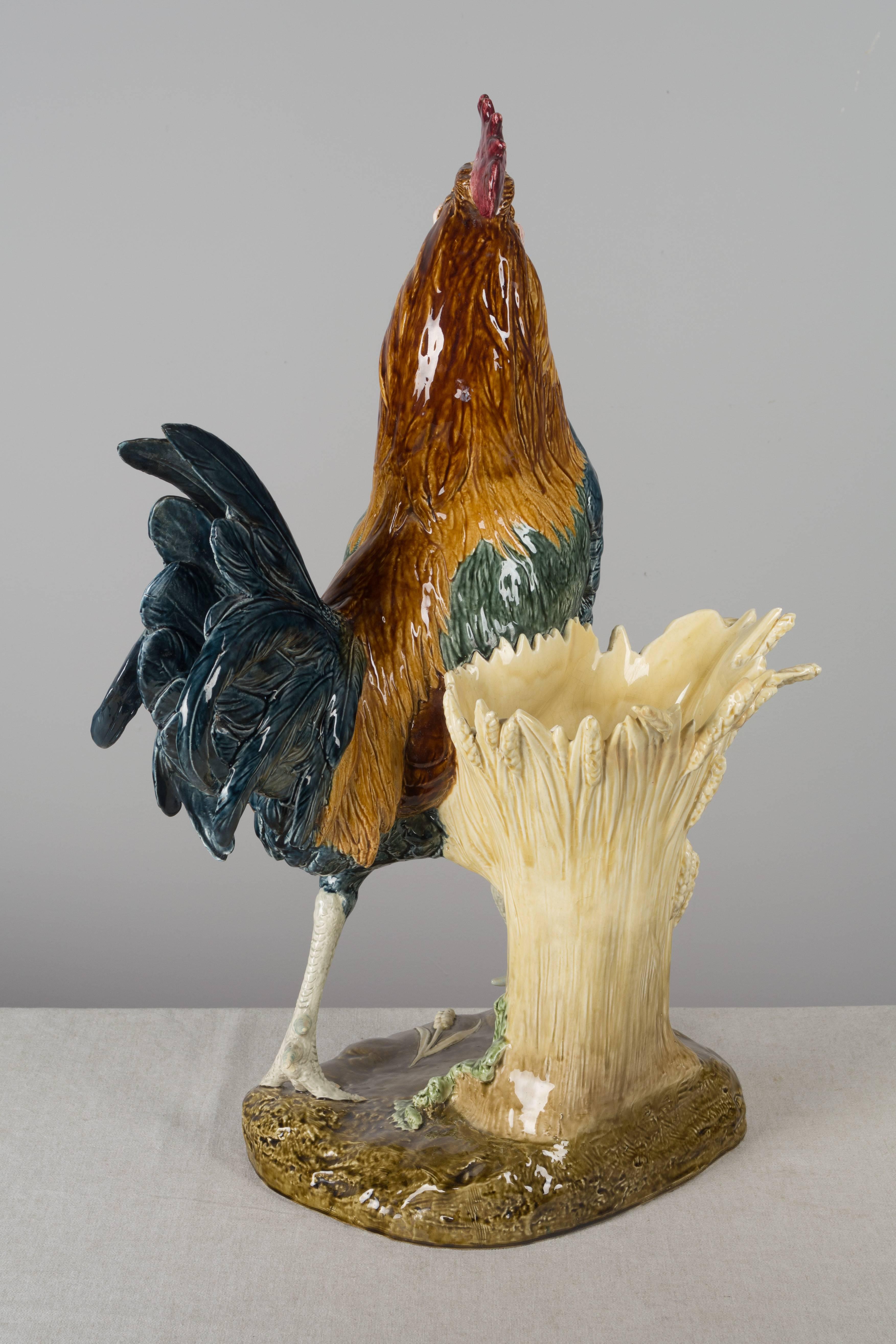 19th Century French Majolica Rooster 2