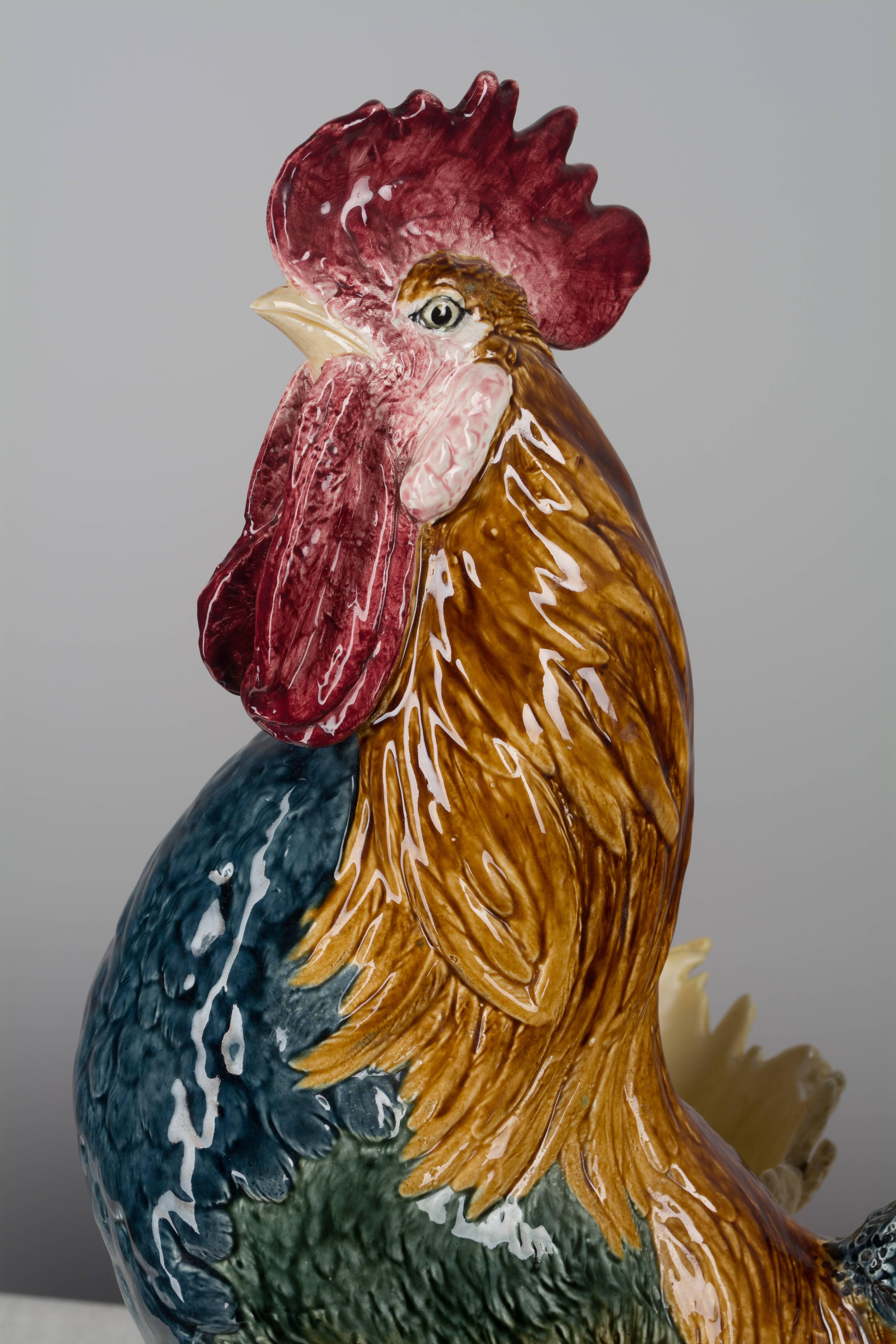 19th Century French Majolica Rooster 4