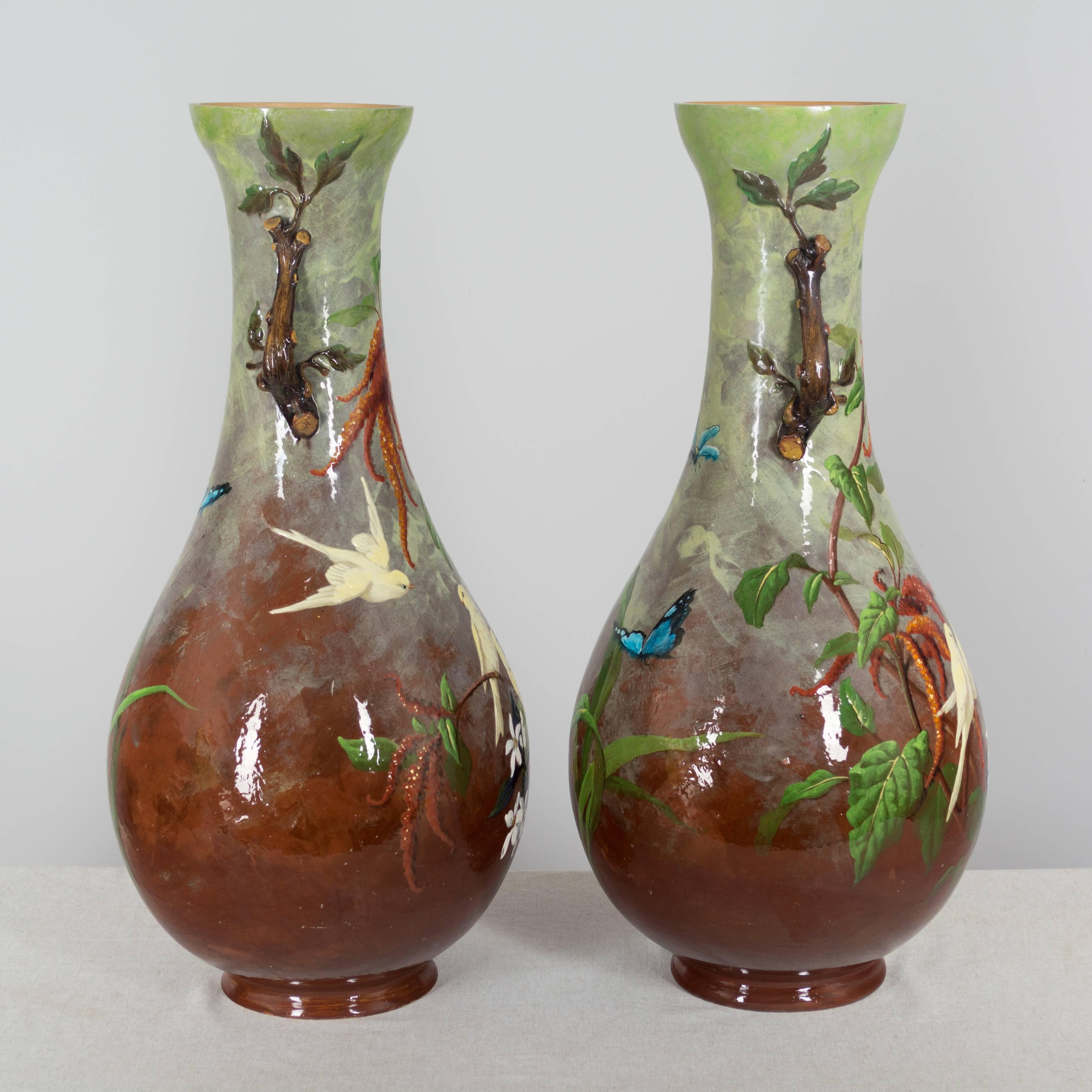 Pair of Large French Faience Vases 1