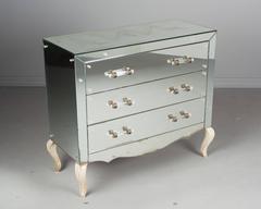 French Mid-Century Mirrored Commode