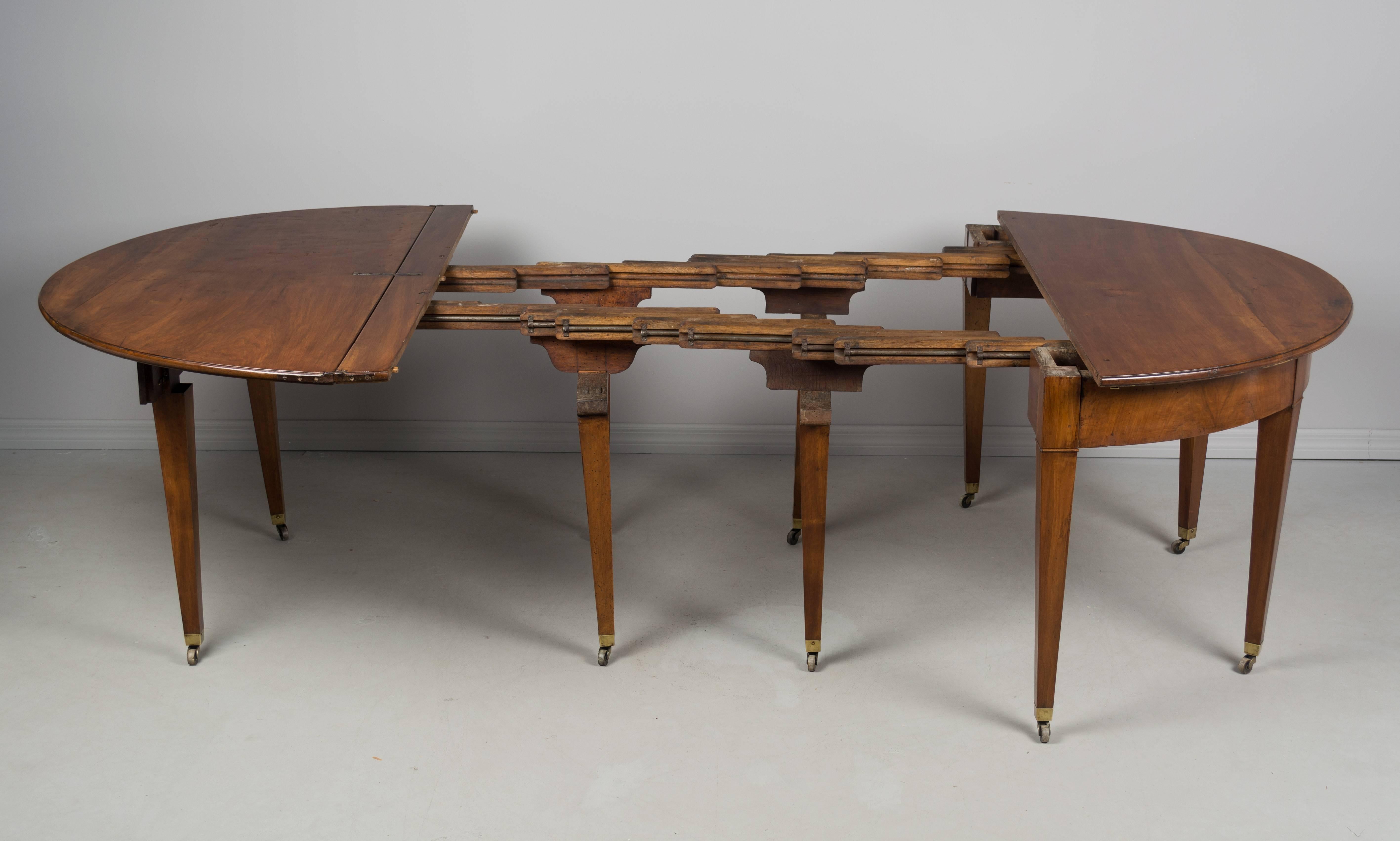 Walnut 19th Century French Directoire Dining Extension Table