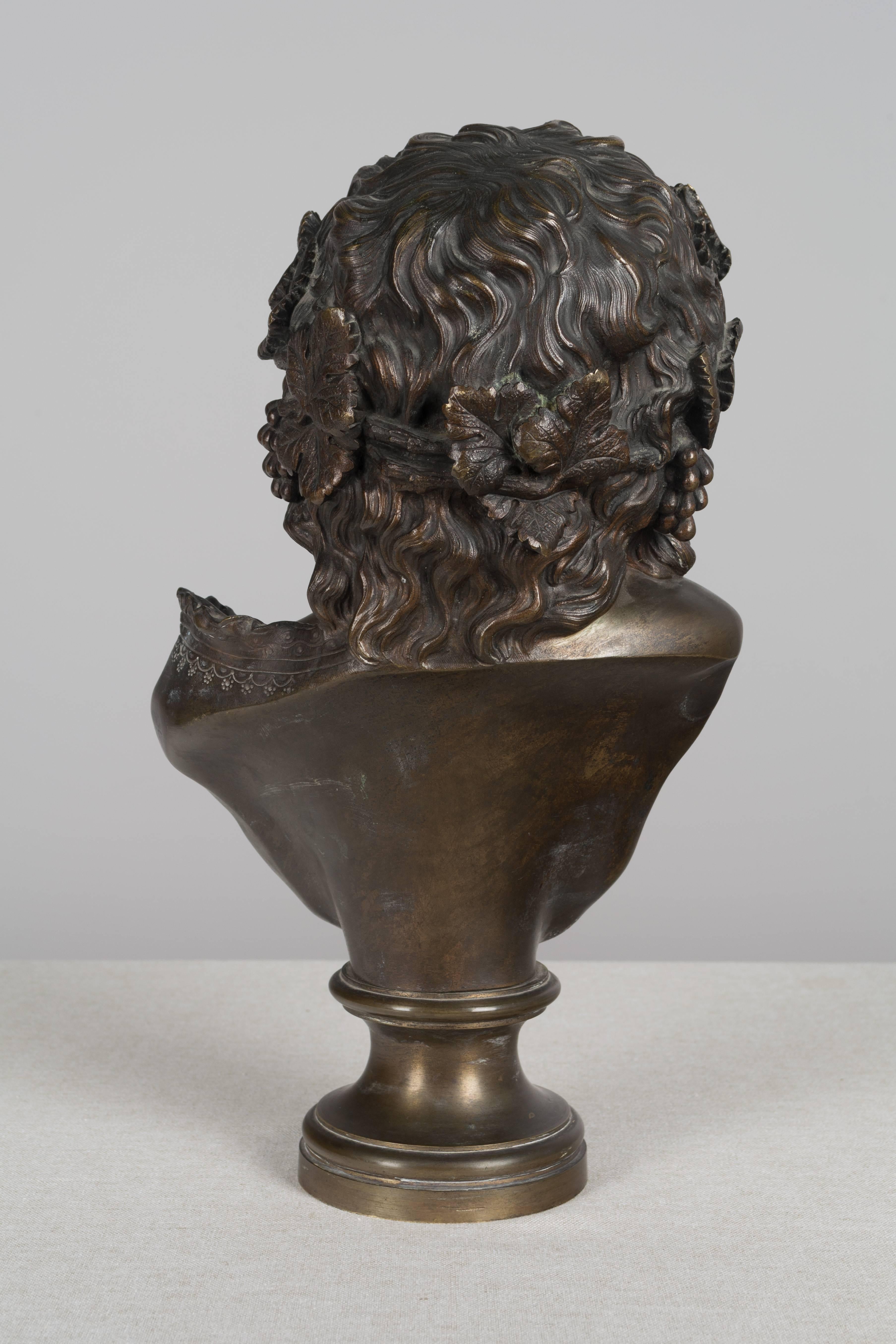 French Bronze Bust of Young Bacchus 4