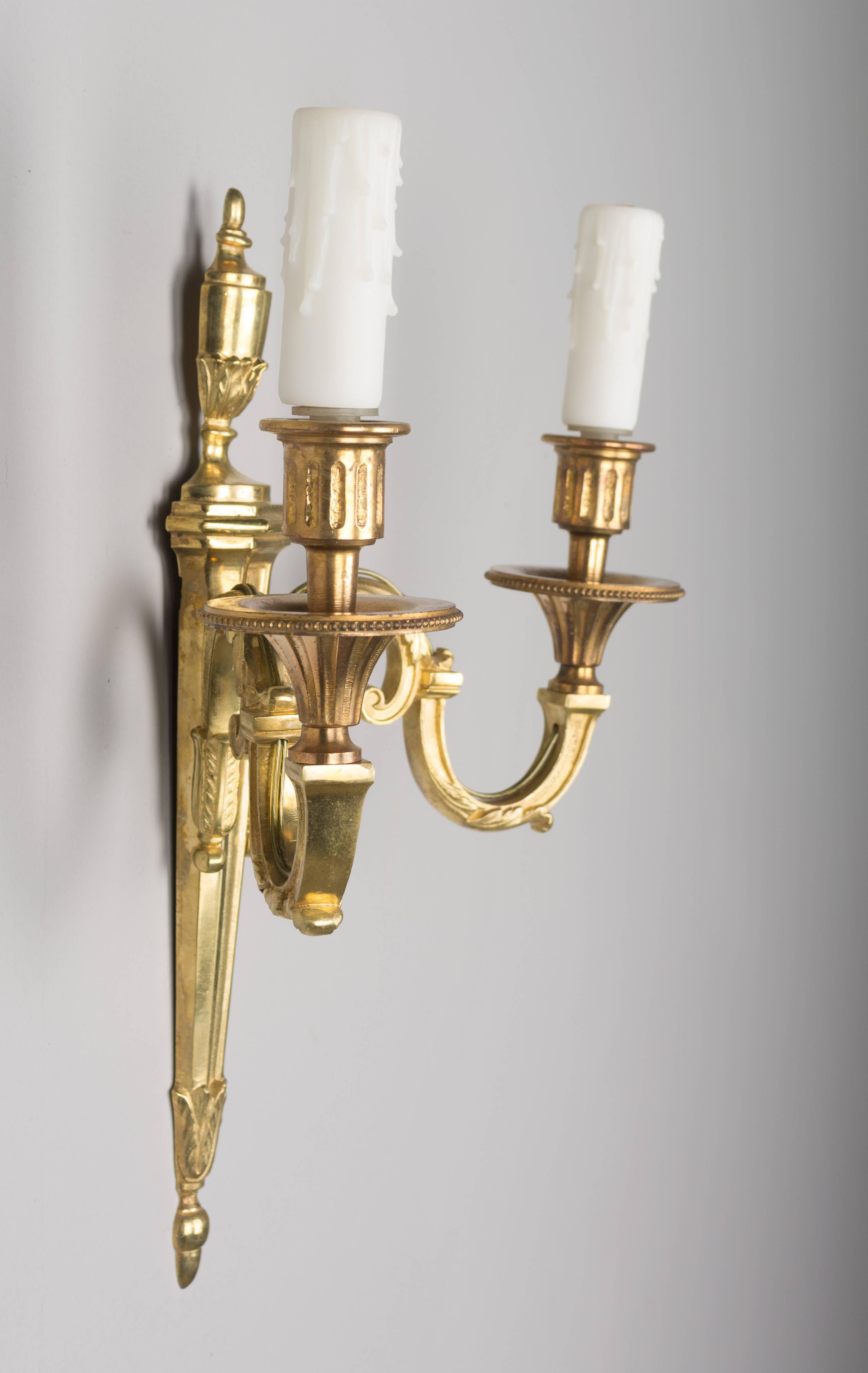 Pair of Louis XVI Style French Sconces In Good Condition In Winter Park, FL