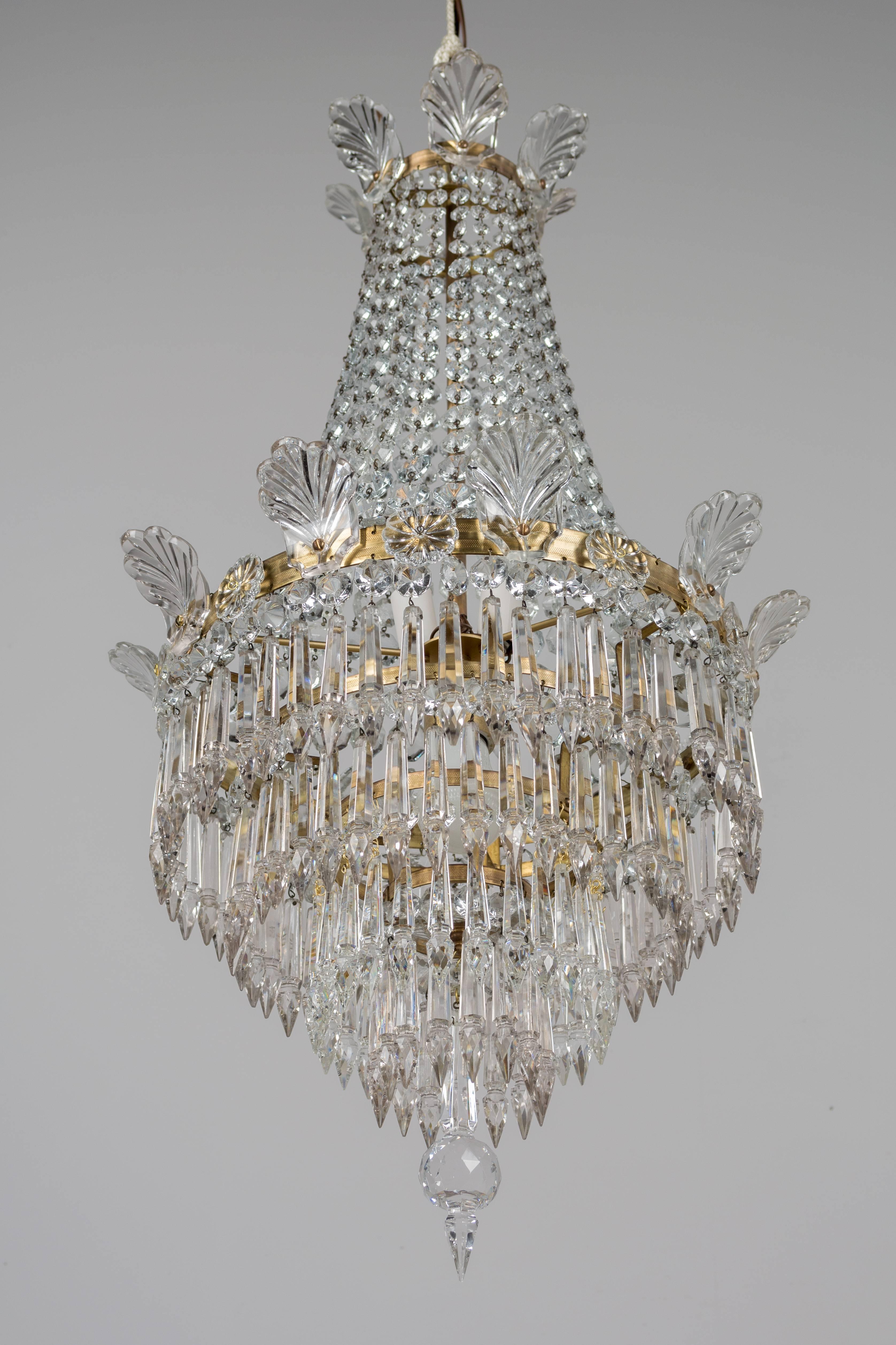 20th Century French Empire Style Crystal Chandelier