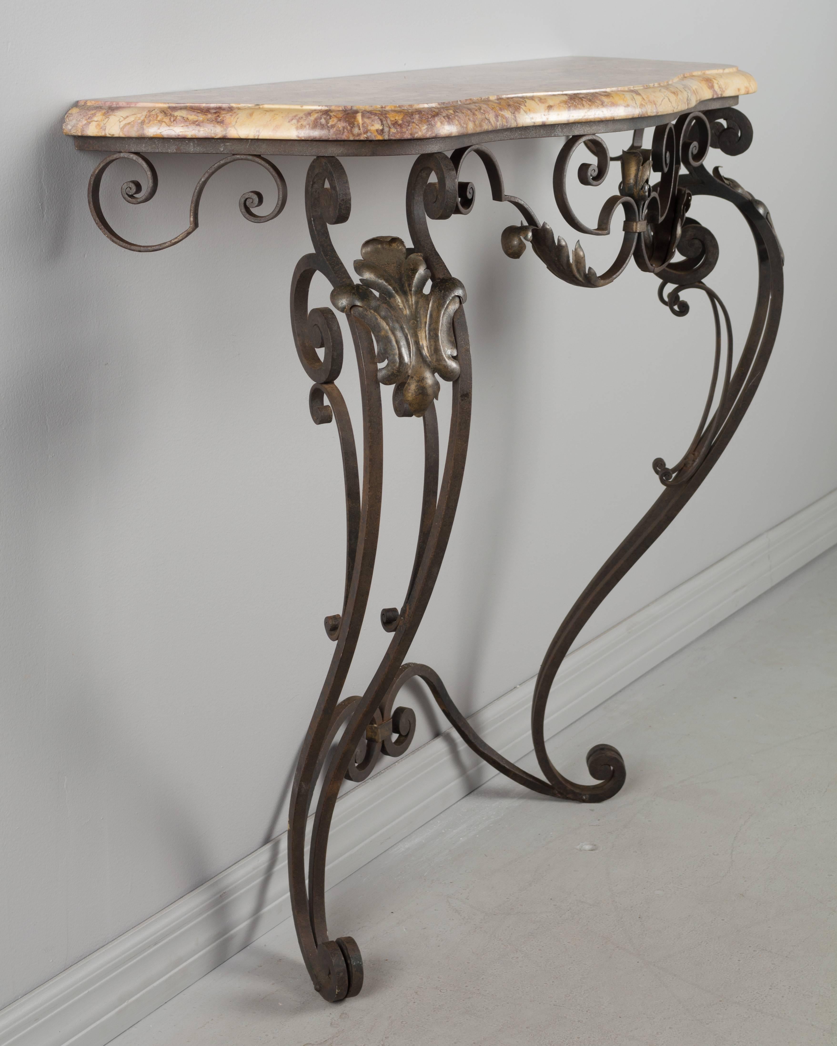 Louis XV Style Wrought Iron Console In Excellent Condition In Winter Park, FL