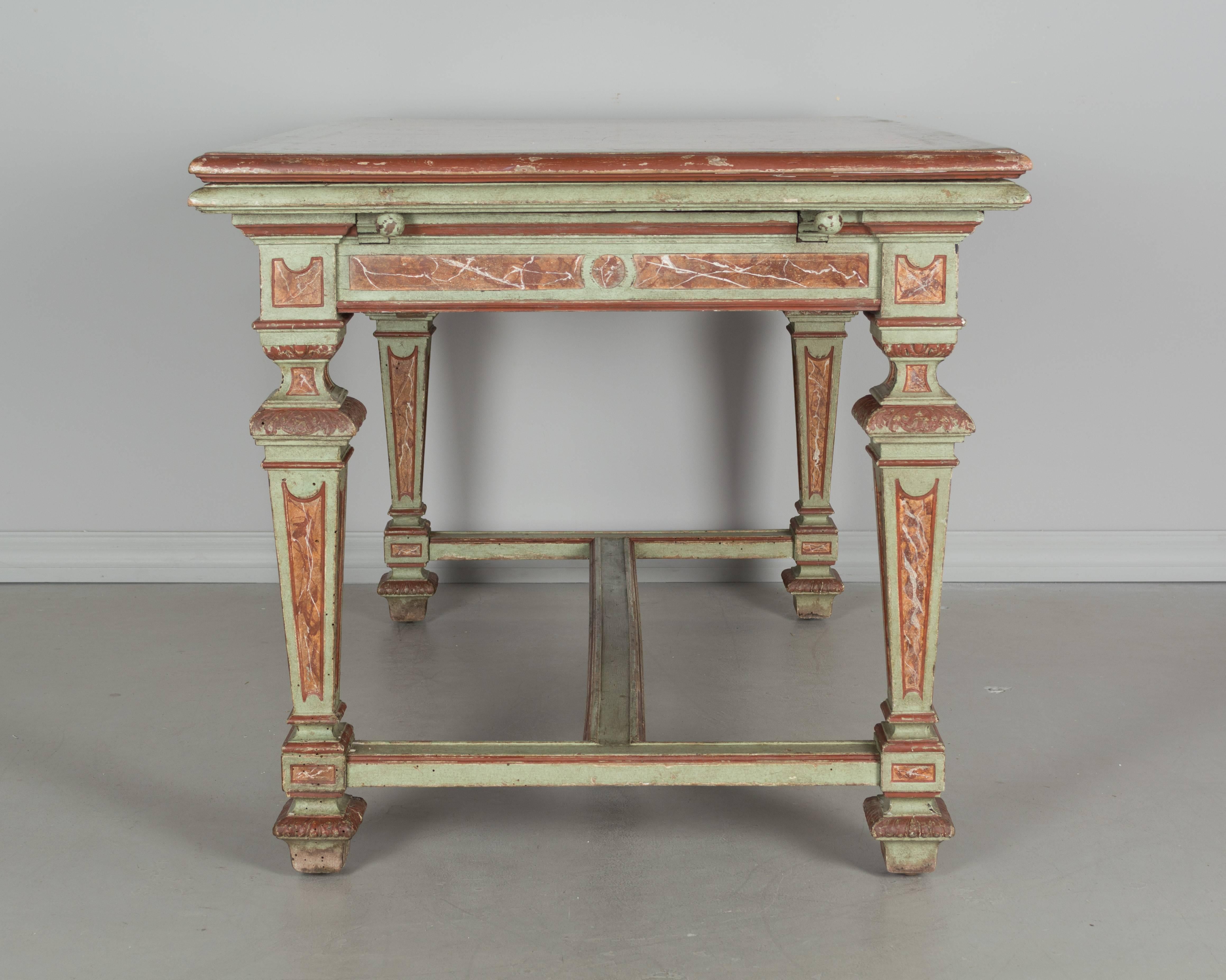 Marble French Louis XIV Style Extension Table