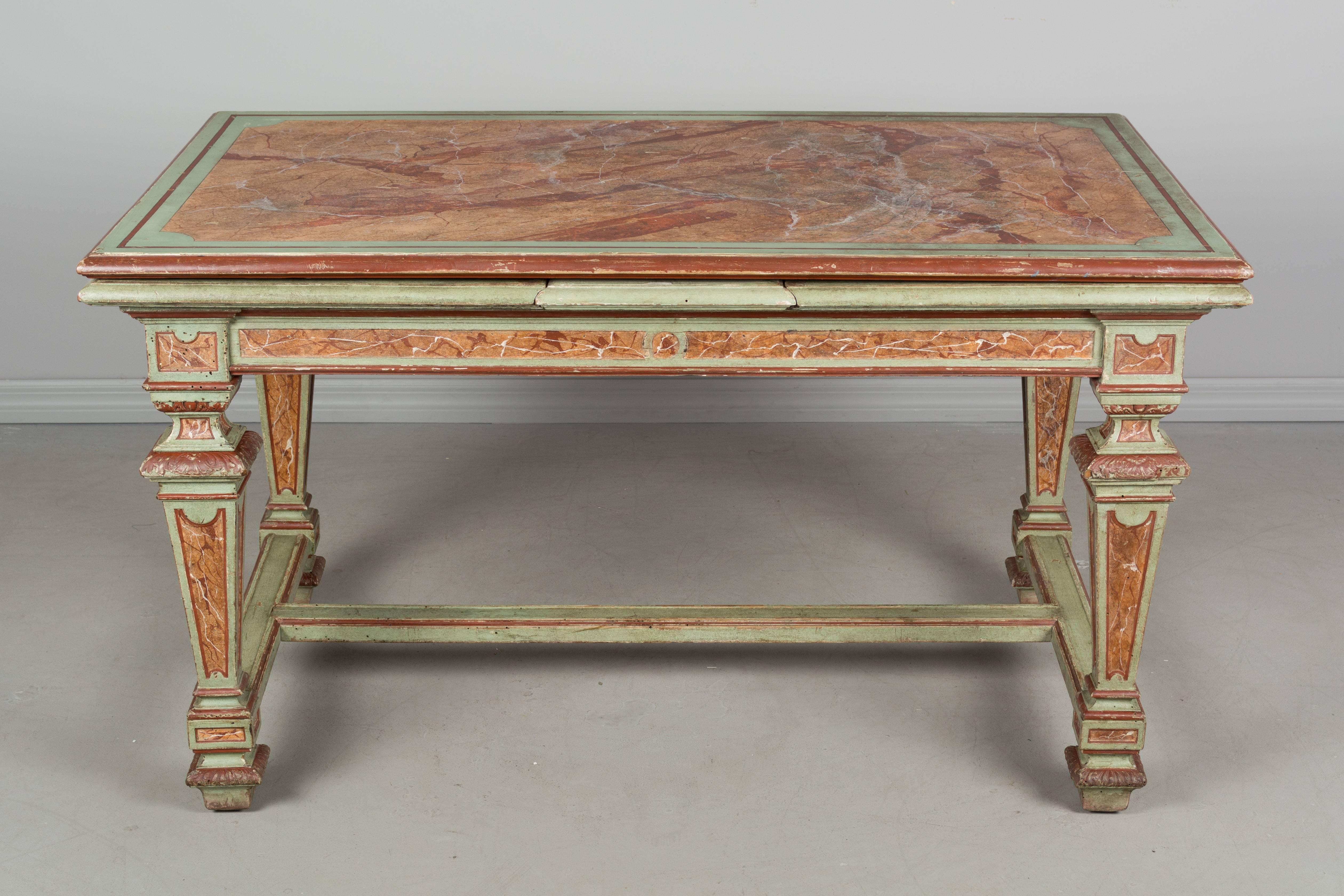 Painted French Louis XIV Style Extension Table