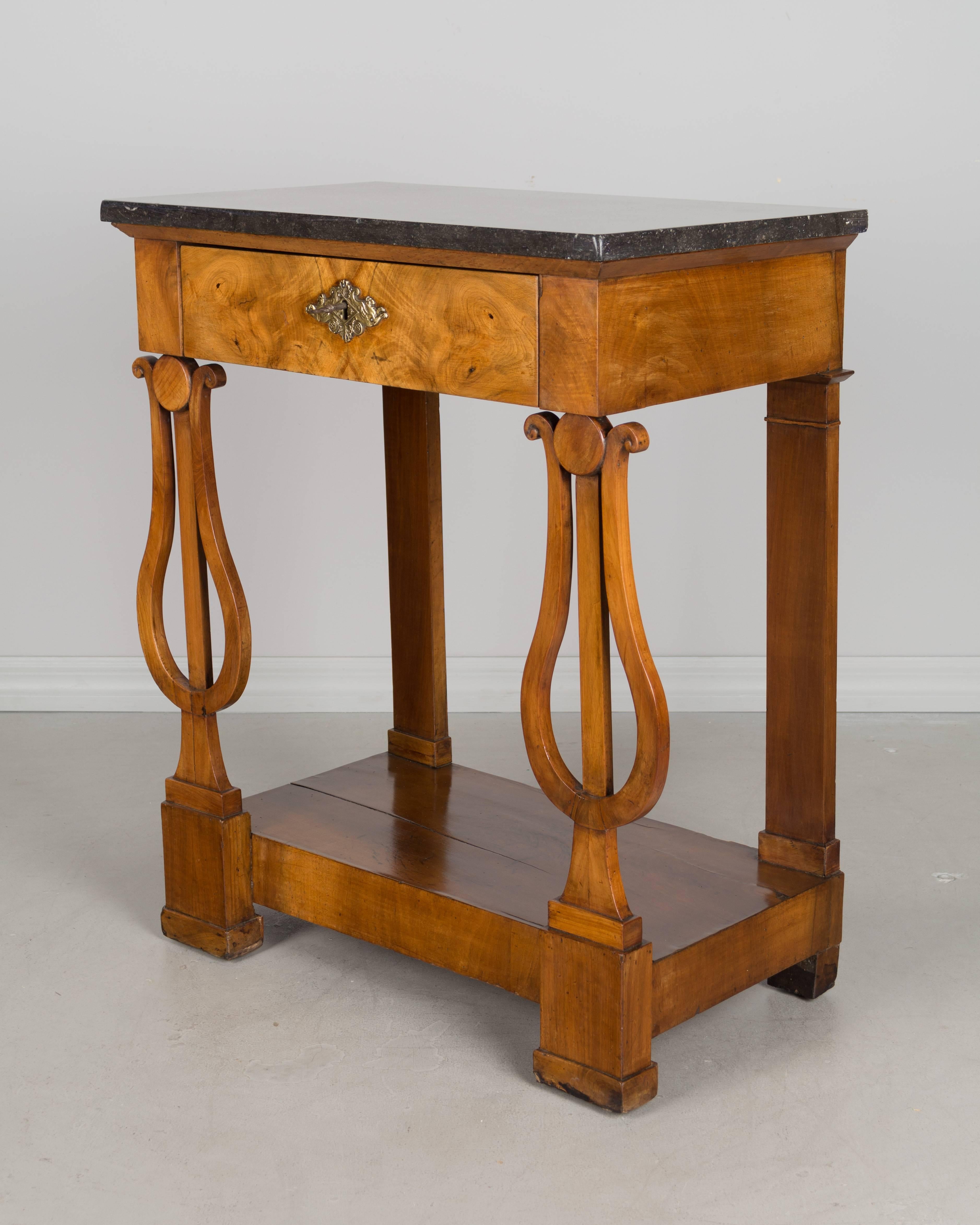 19th Century French Empire Marble-Top Console In Good Condition In Winter Park, FL